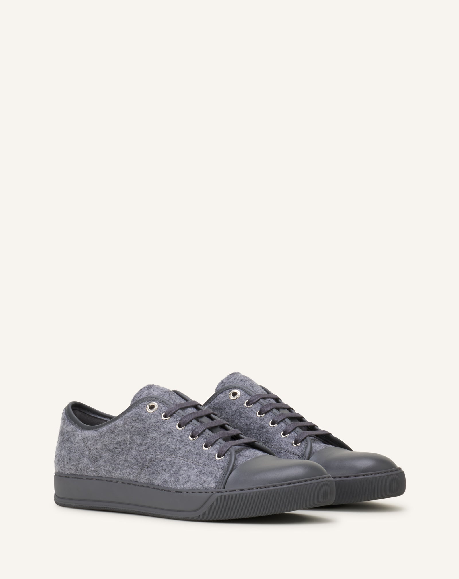 GREY DBB1 SNEAKERS IN FELT AND NAPPA LEATHER