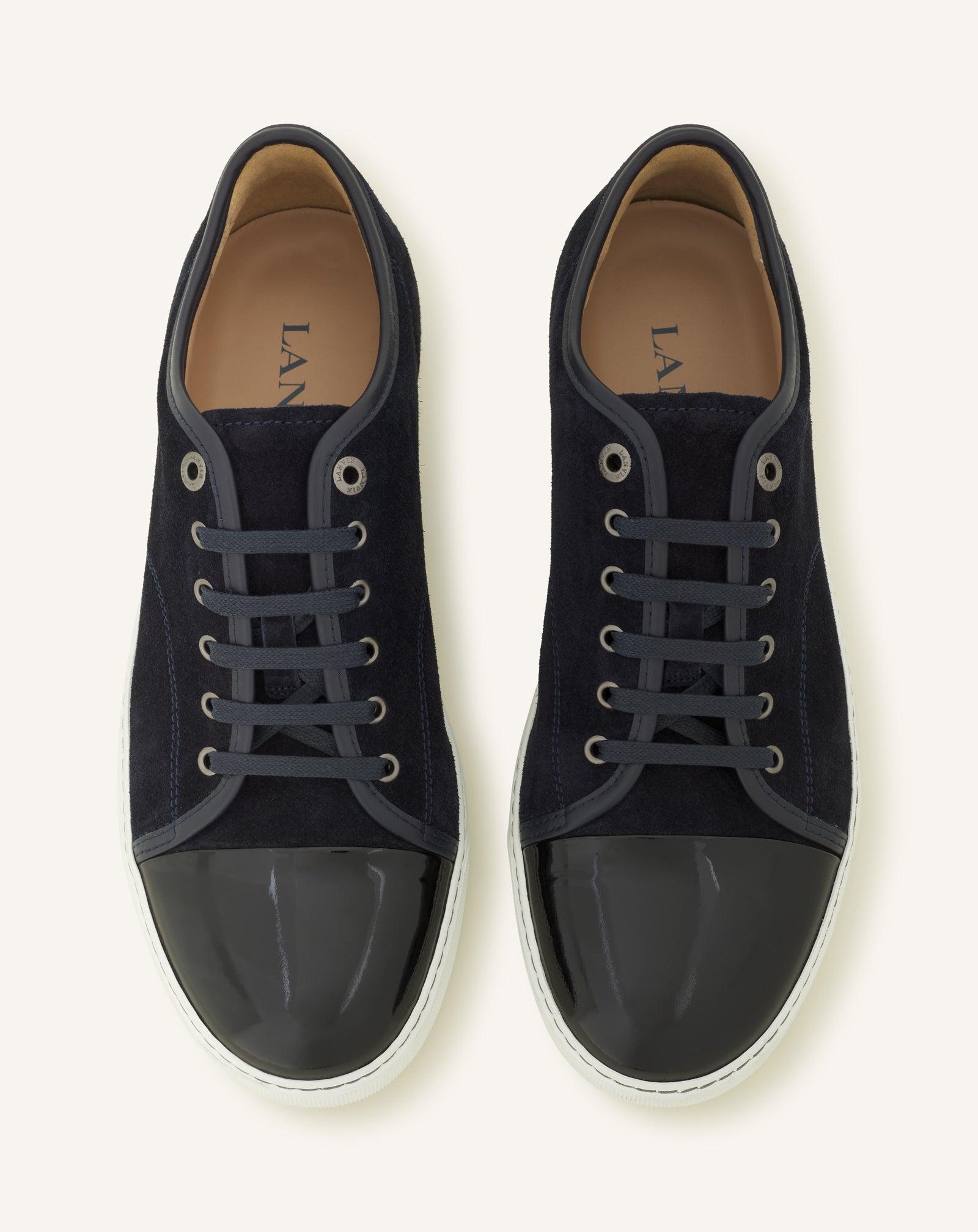 BLUE DBB1 SNEAKERS IN SUEDE AND PATENT LEATHER