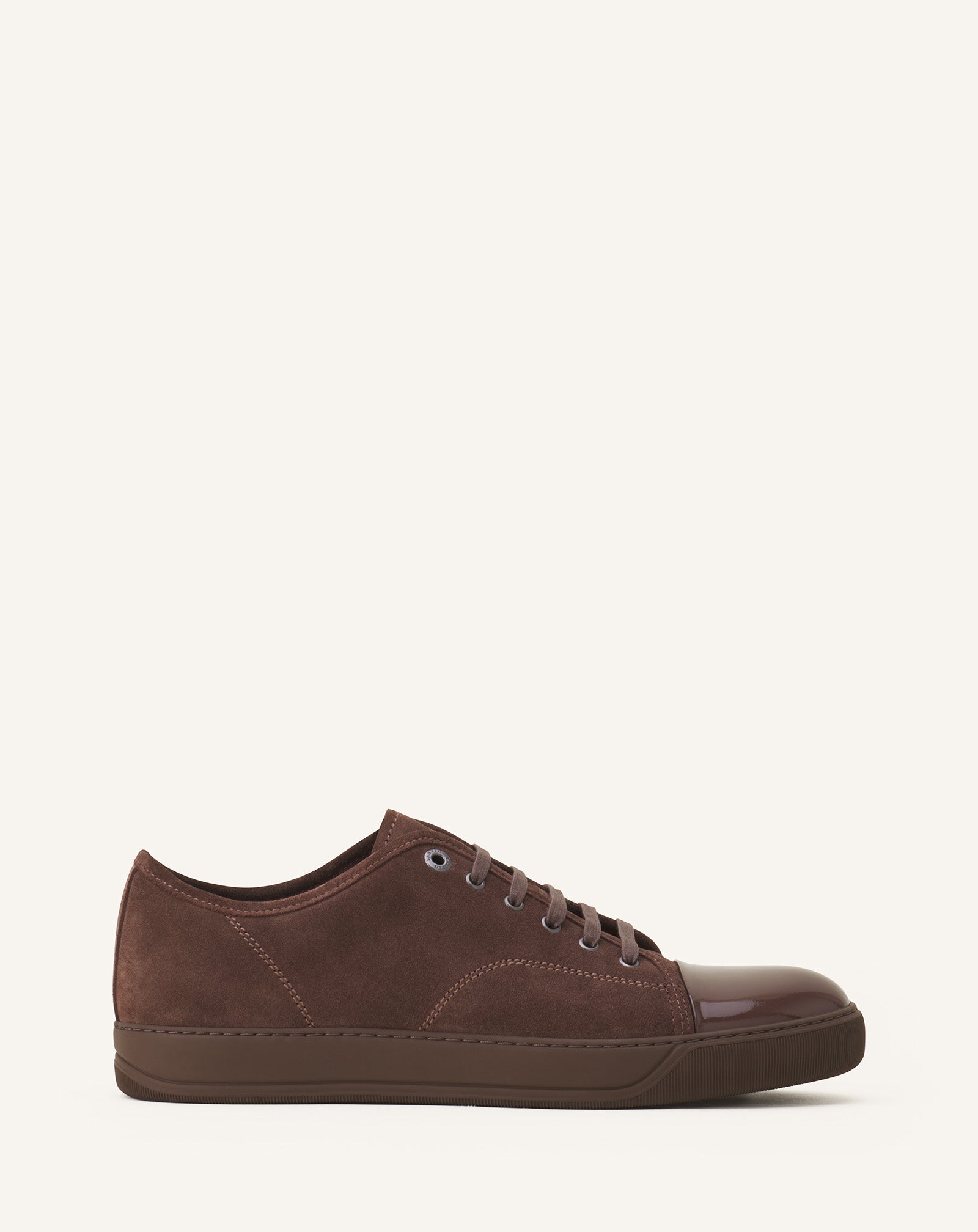BROWN DBB1 SNEAKERS IN SUEDE AND PATENT LEATHER