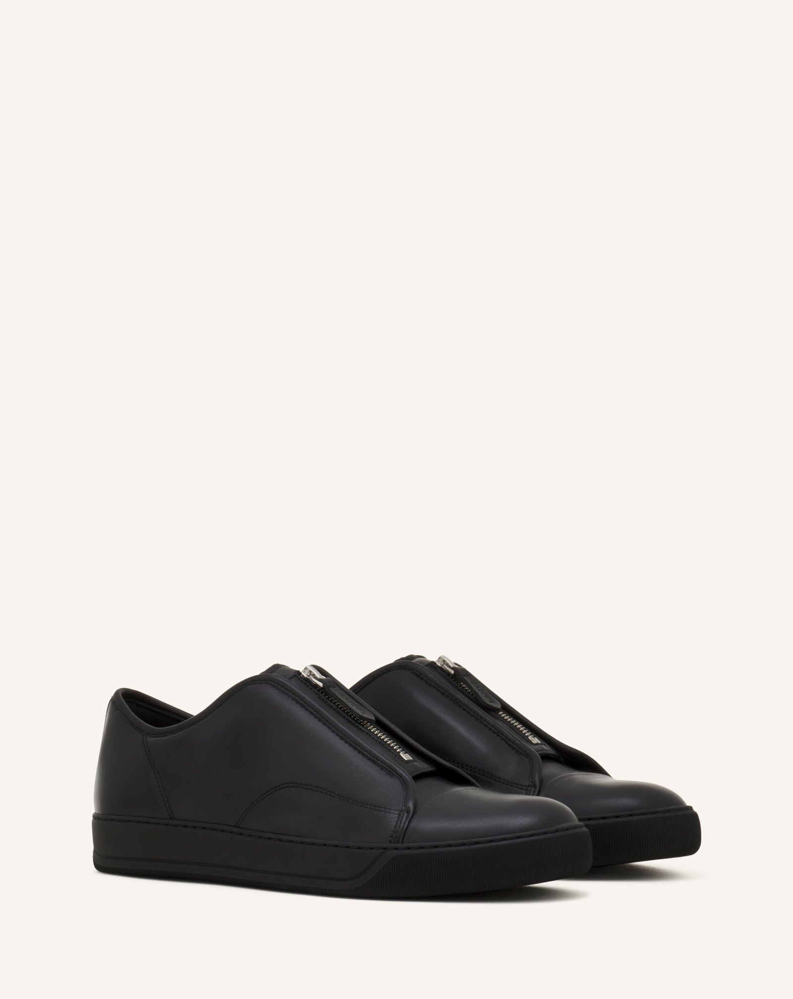 BLACK DBB1 ZIP SNEAKERS IN LEATHER