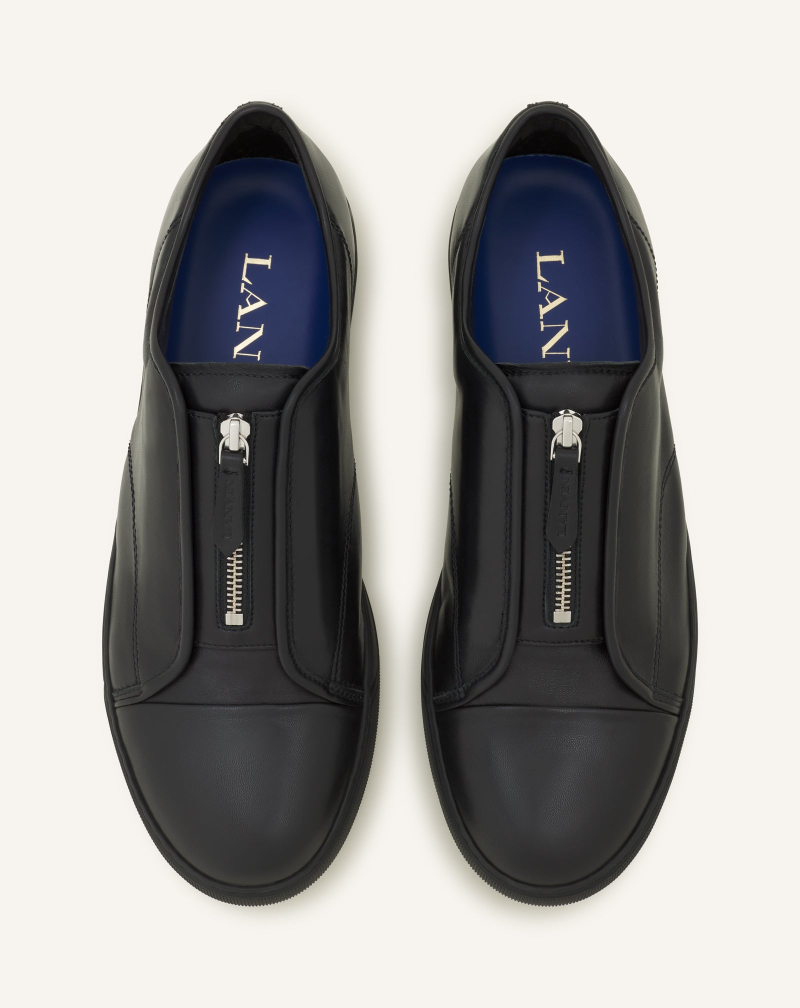 BLACK DBB1 ZIP SNEAKERS IN LEATHER