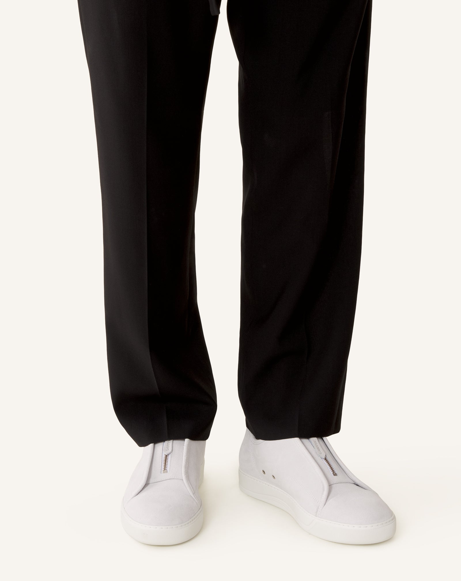 WHITE DBB1 SUEDE ZIP SNEAKERS