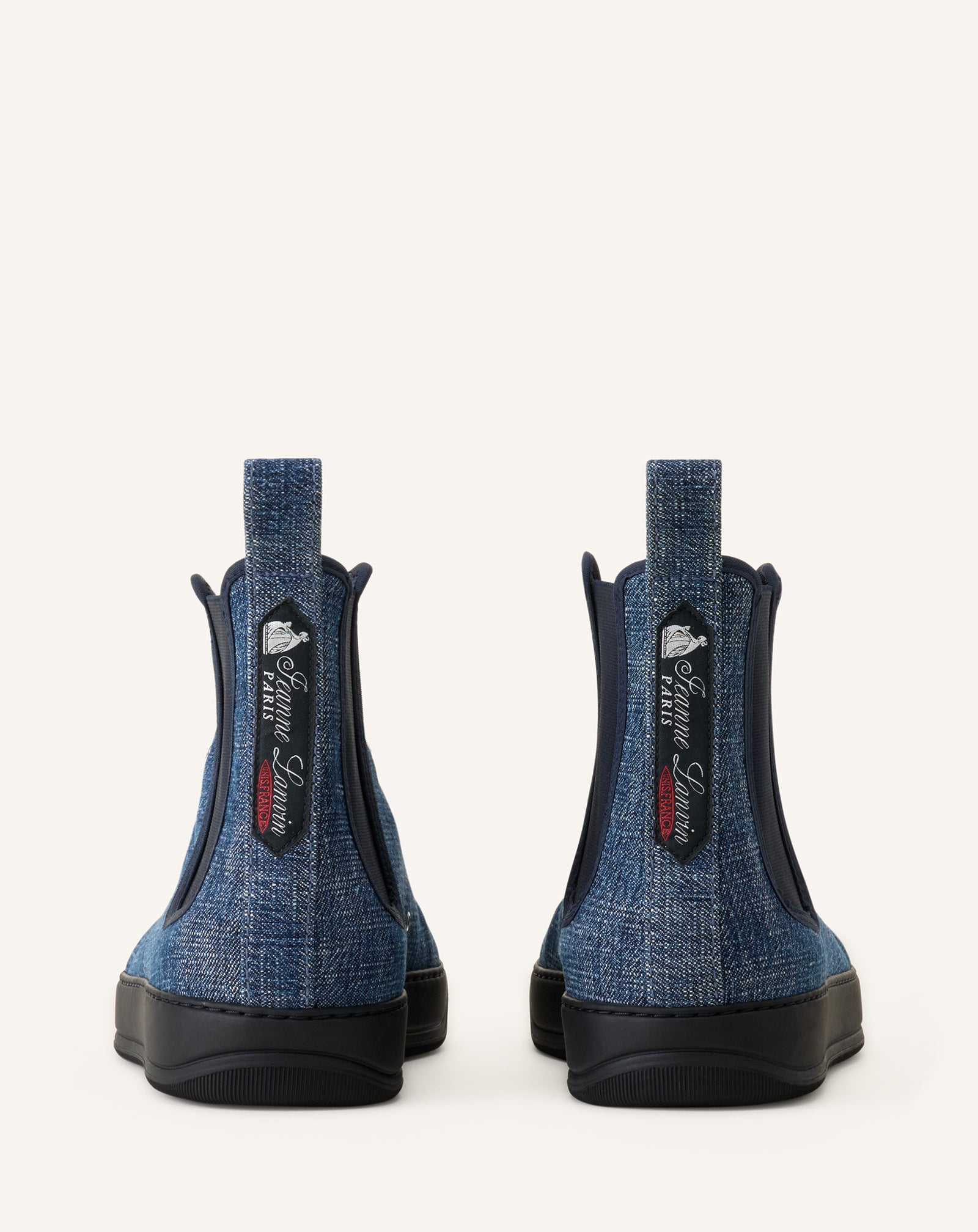 BLUE DBB1 HIGH TOP DENIM SNEAKERS