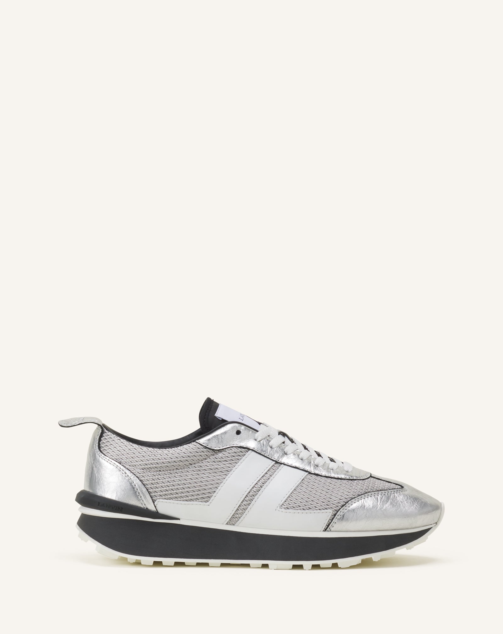 BUMPR SNEAKERS IN CRINKLED METALLIC LEATHER
