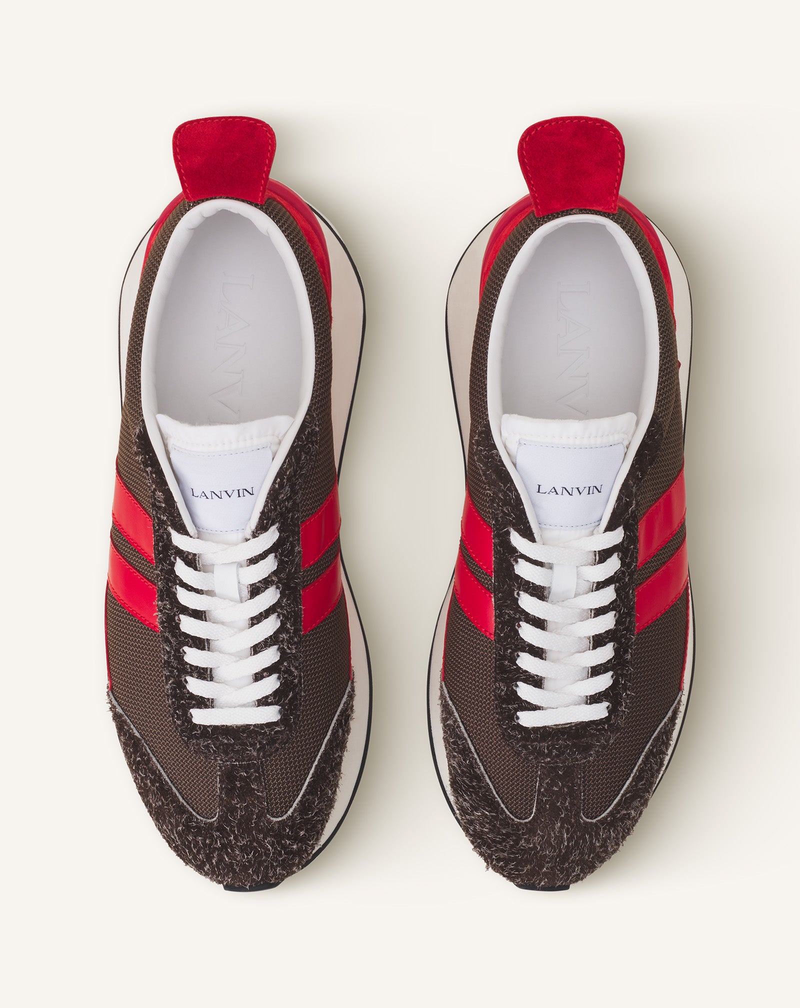 BROWN BUMPR SNEAKERS IN MESH AND BRUSHED SUEDE