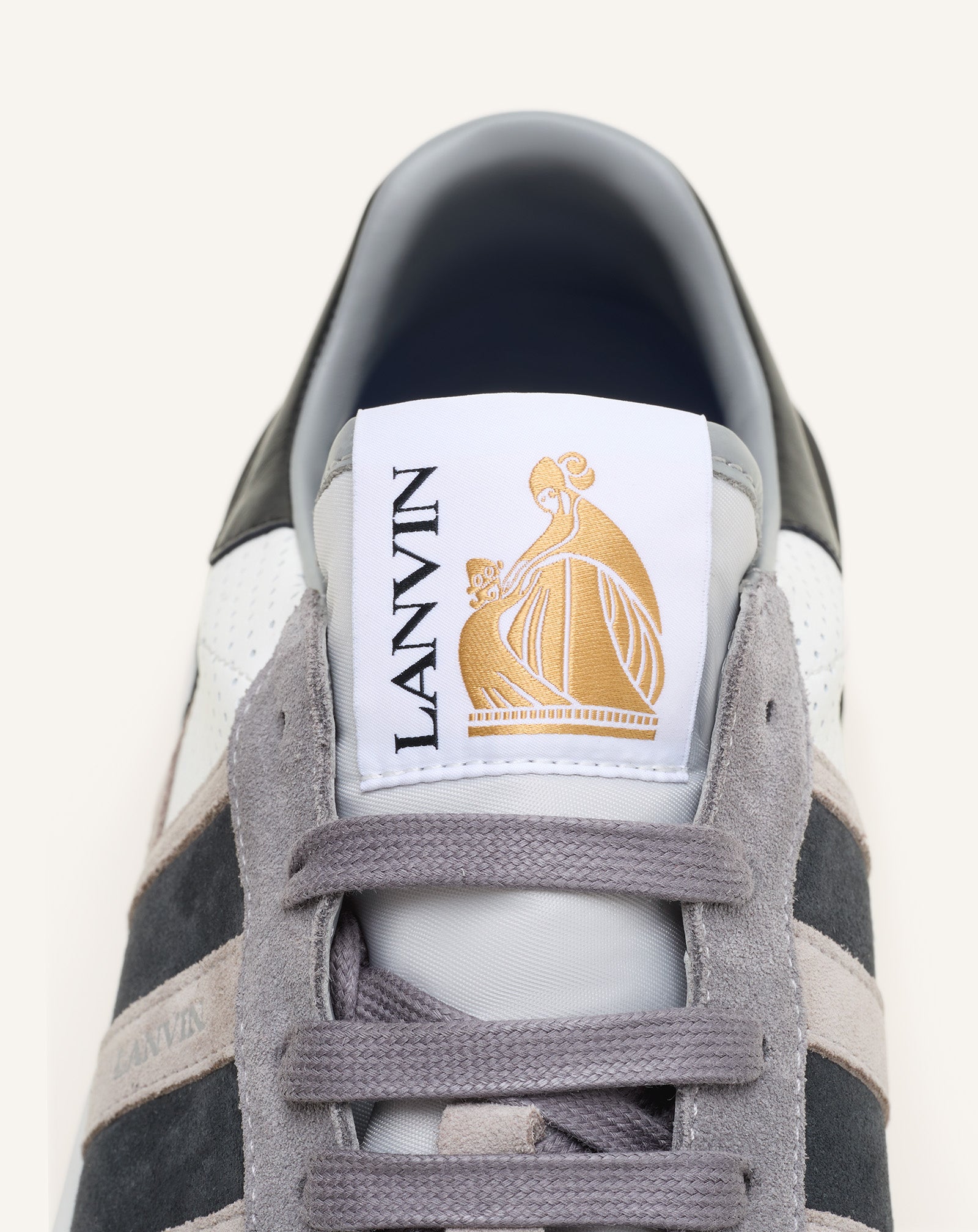 BLACK CLAY SNEAKERS IN PERFORATED LEATHER AND SUEDE