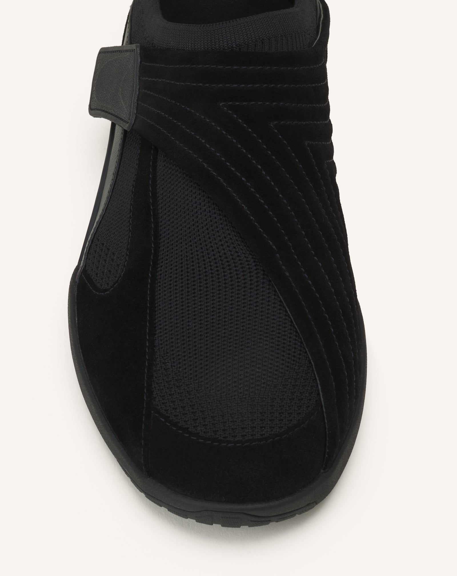 BLACK LNV1 KNIT AND SUEDE SNEAKERS