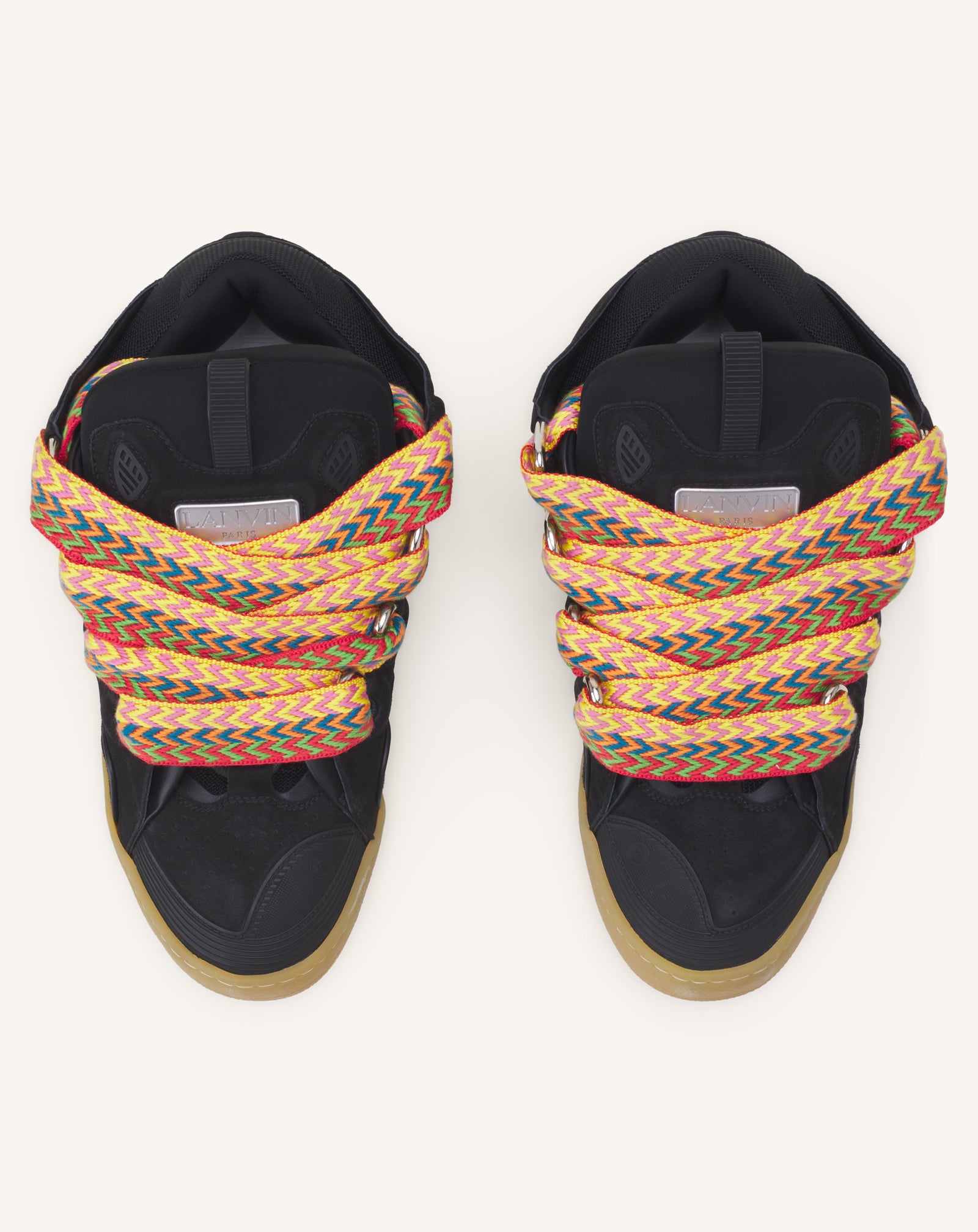 Black Leather Curb Sneakers | Lanvin