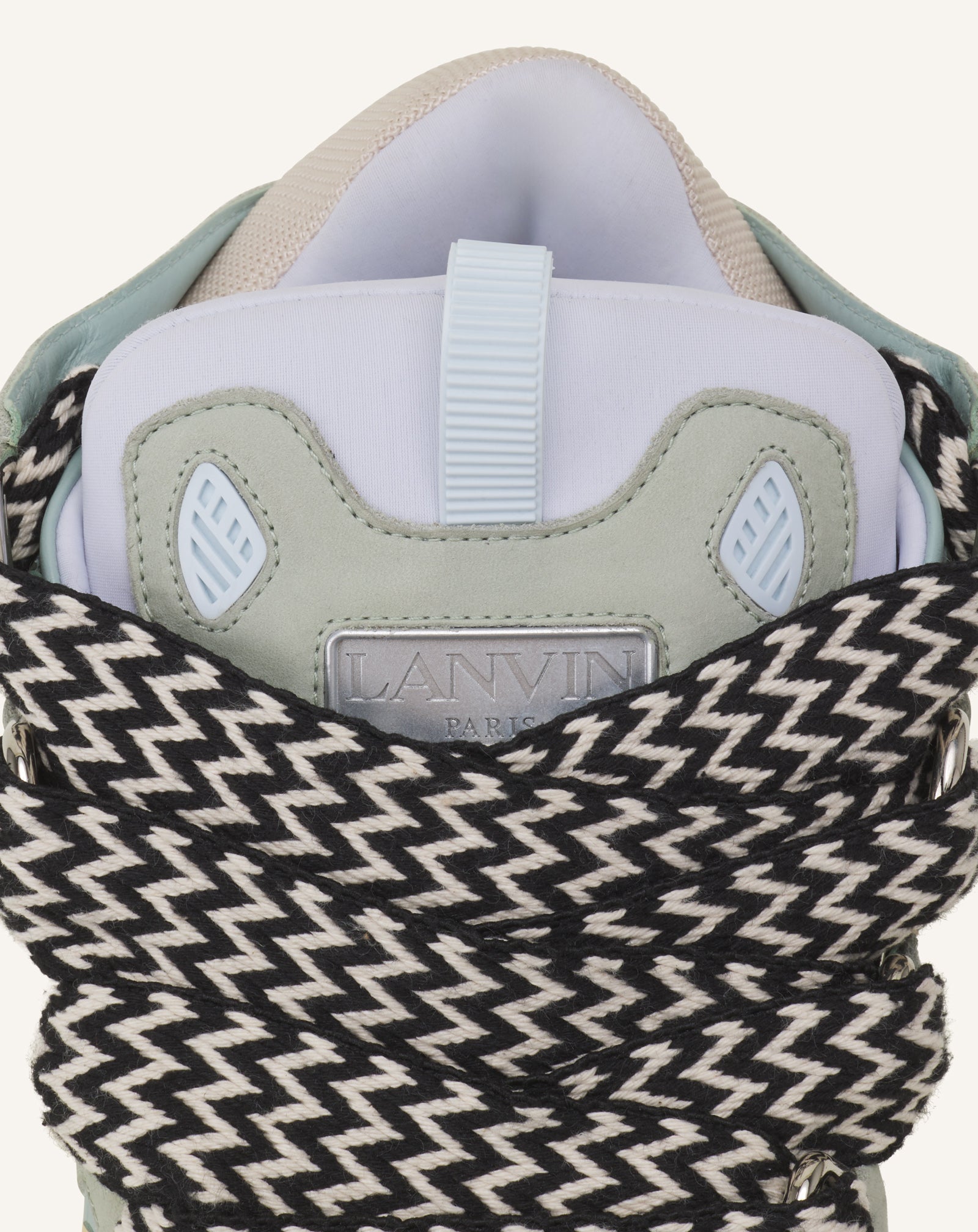 Blue Leather Curb Sneakers | Lanvin