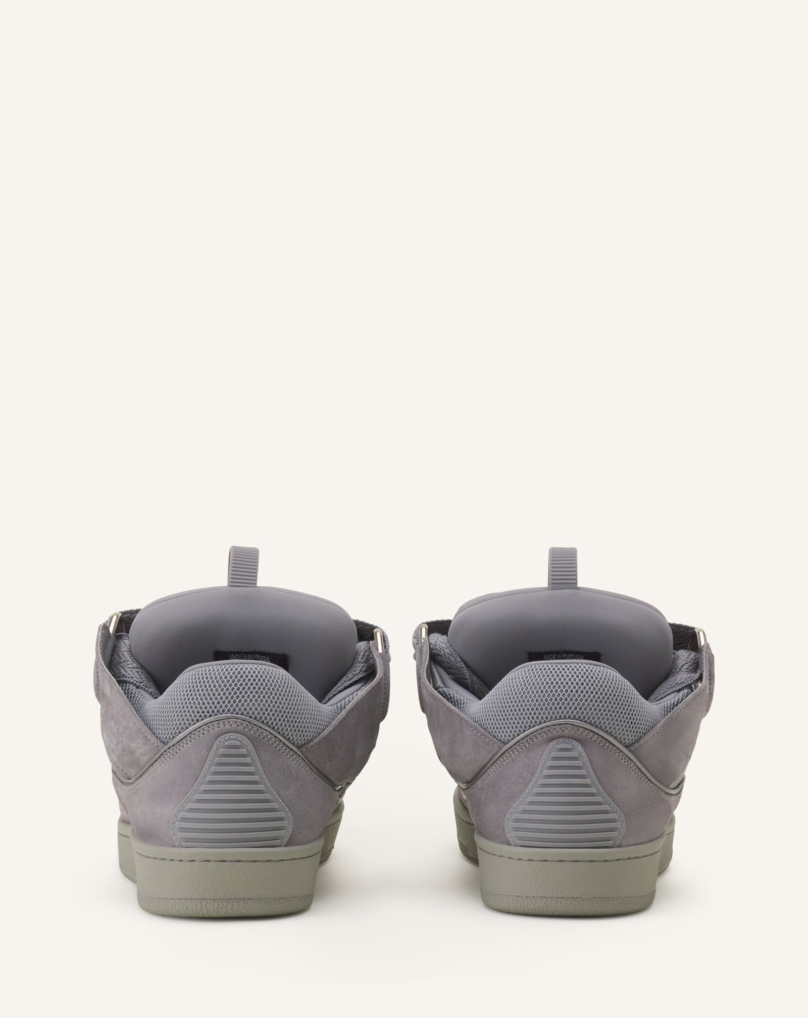 GREY CURB SNEAKERS IN MONOCHROME SUEDE