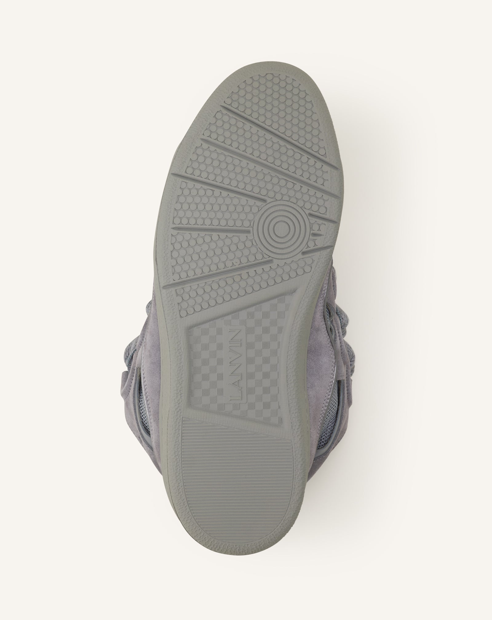 GREY CURB SNEAKERS IN MONOCHROME SUEDE