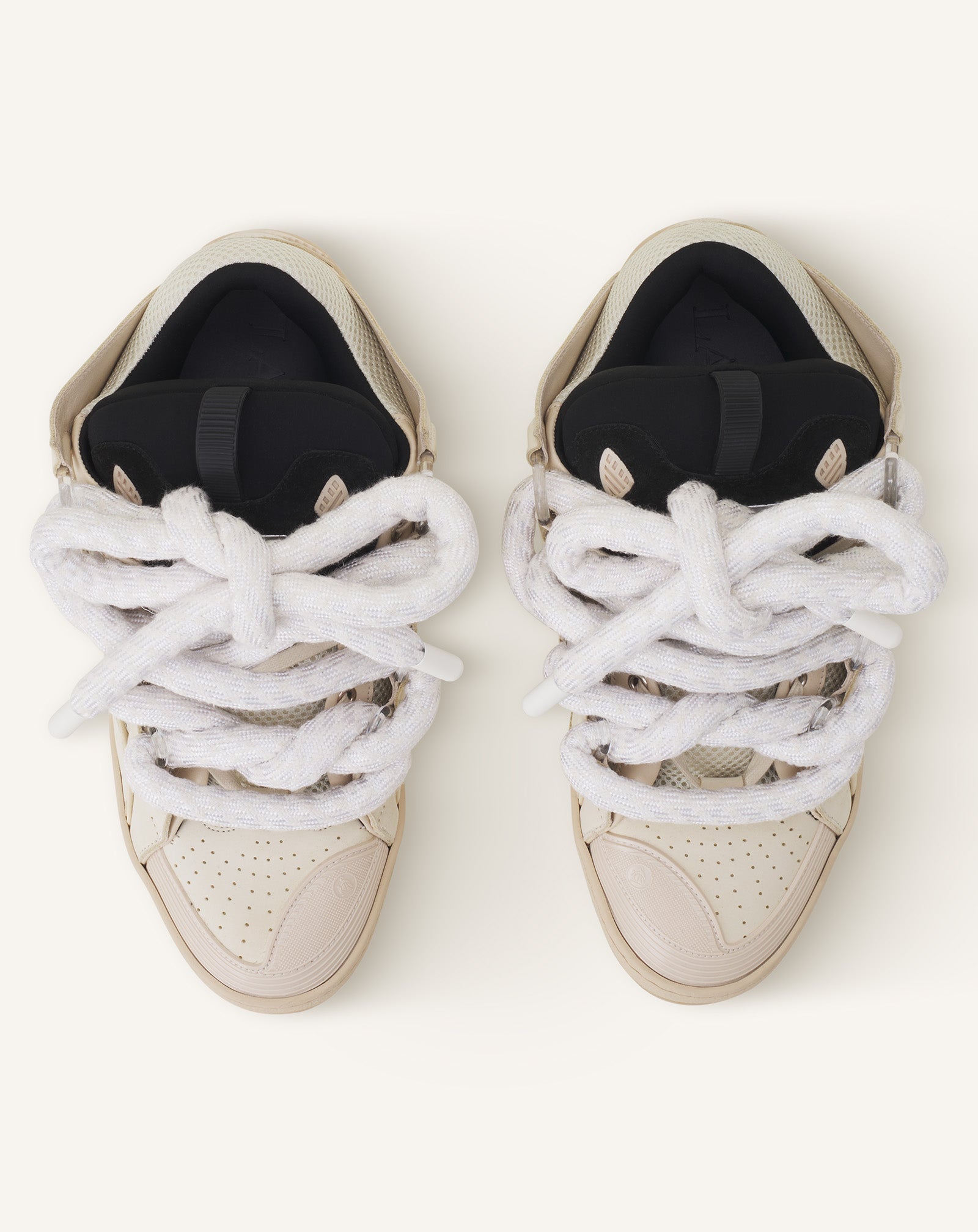 CURB SNEAKERS IN LEATHER WITH SNAKE LACES