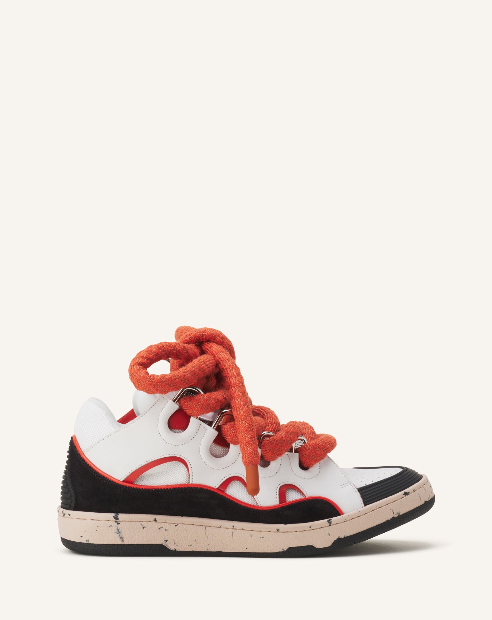 BLACK CURB SNAKE SNEAKERS IN LEATHER