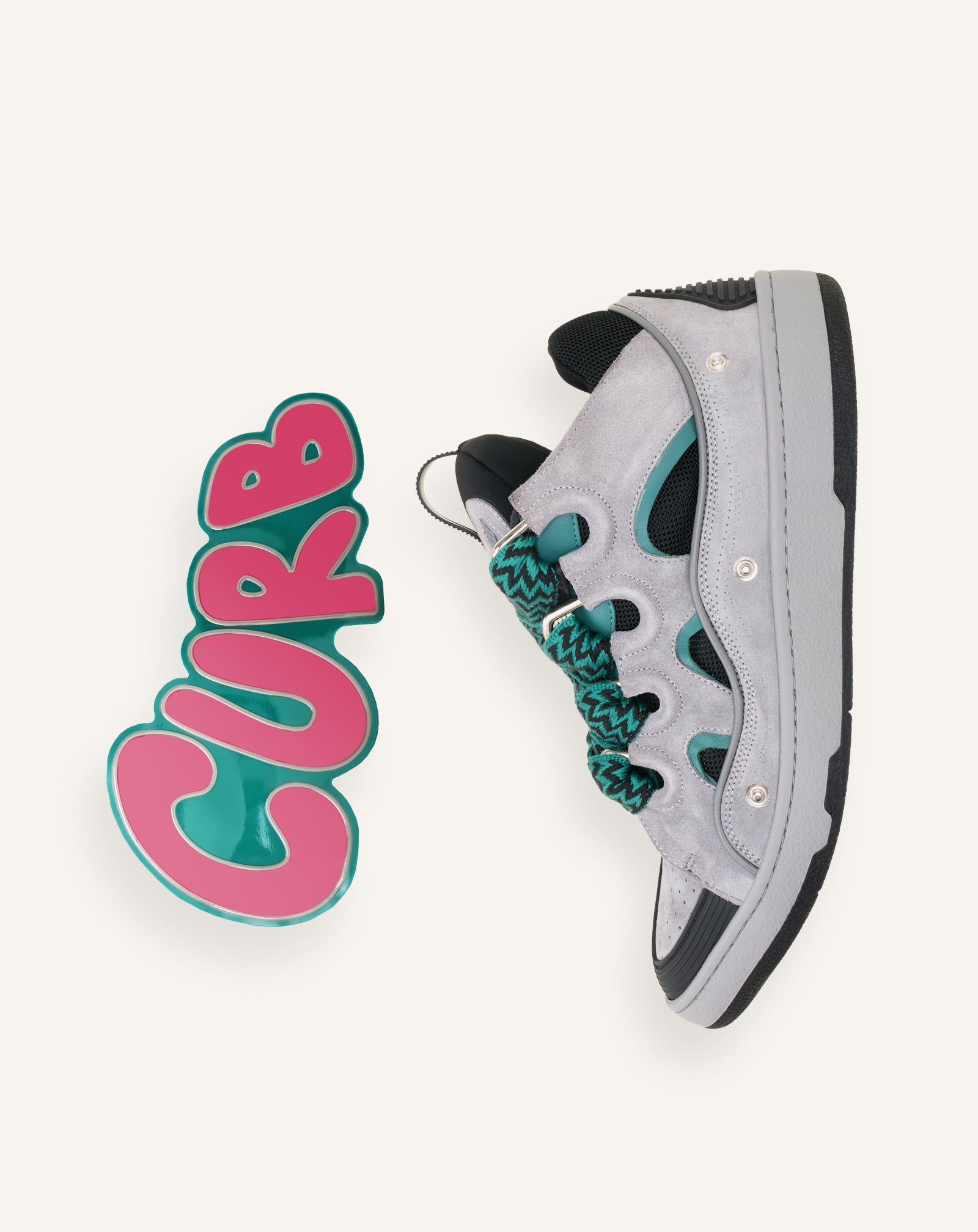 CURB PATCH  SNEAKERS IN LEATHER