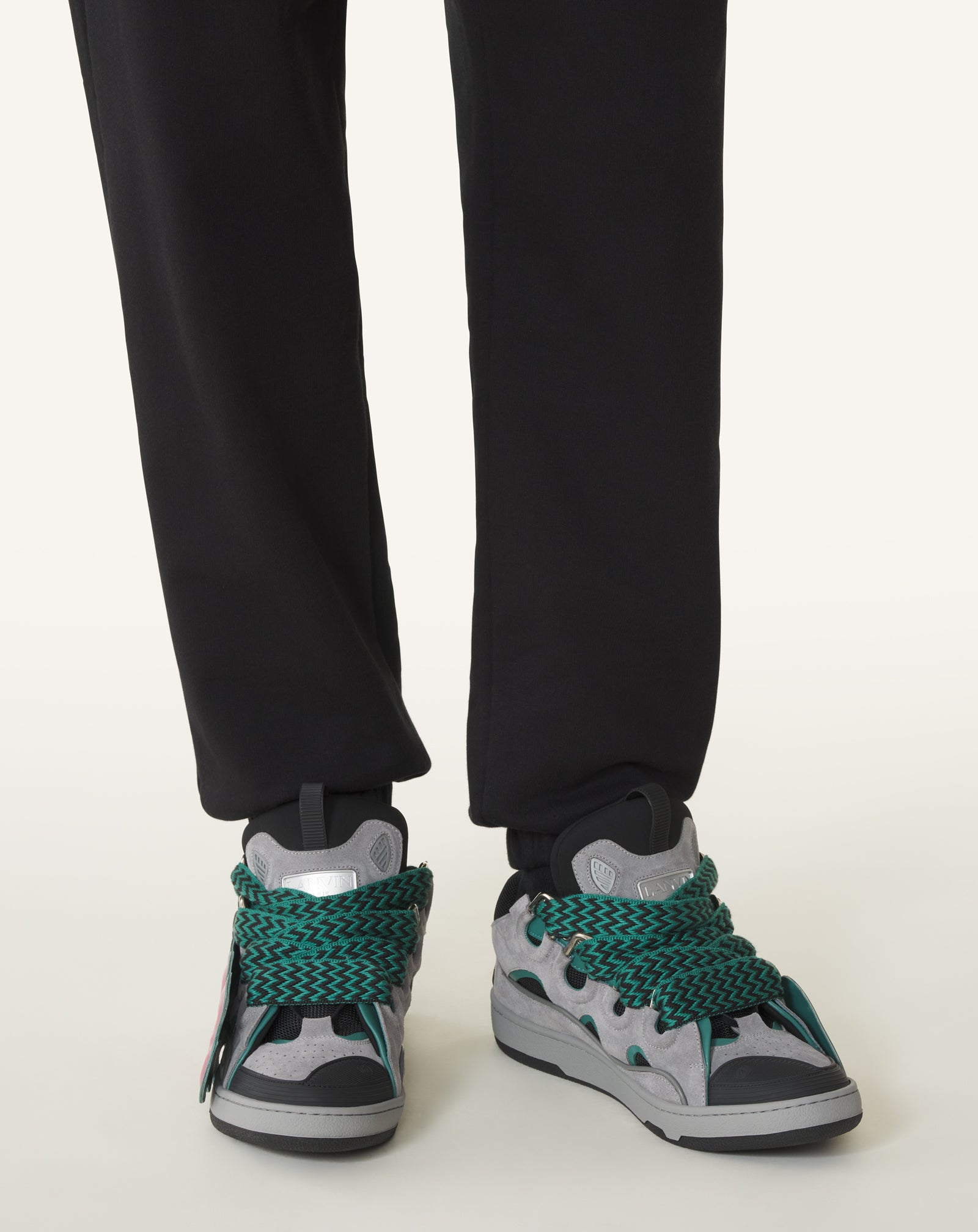 GREEN CURB PATCH  SNEAKERS IN LEATHER