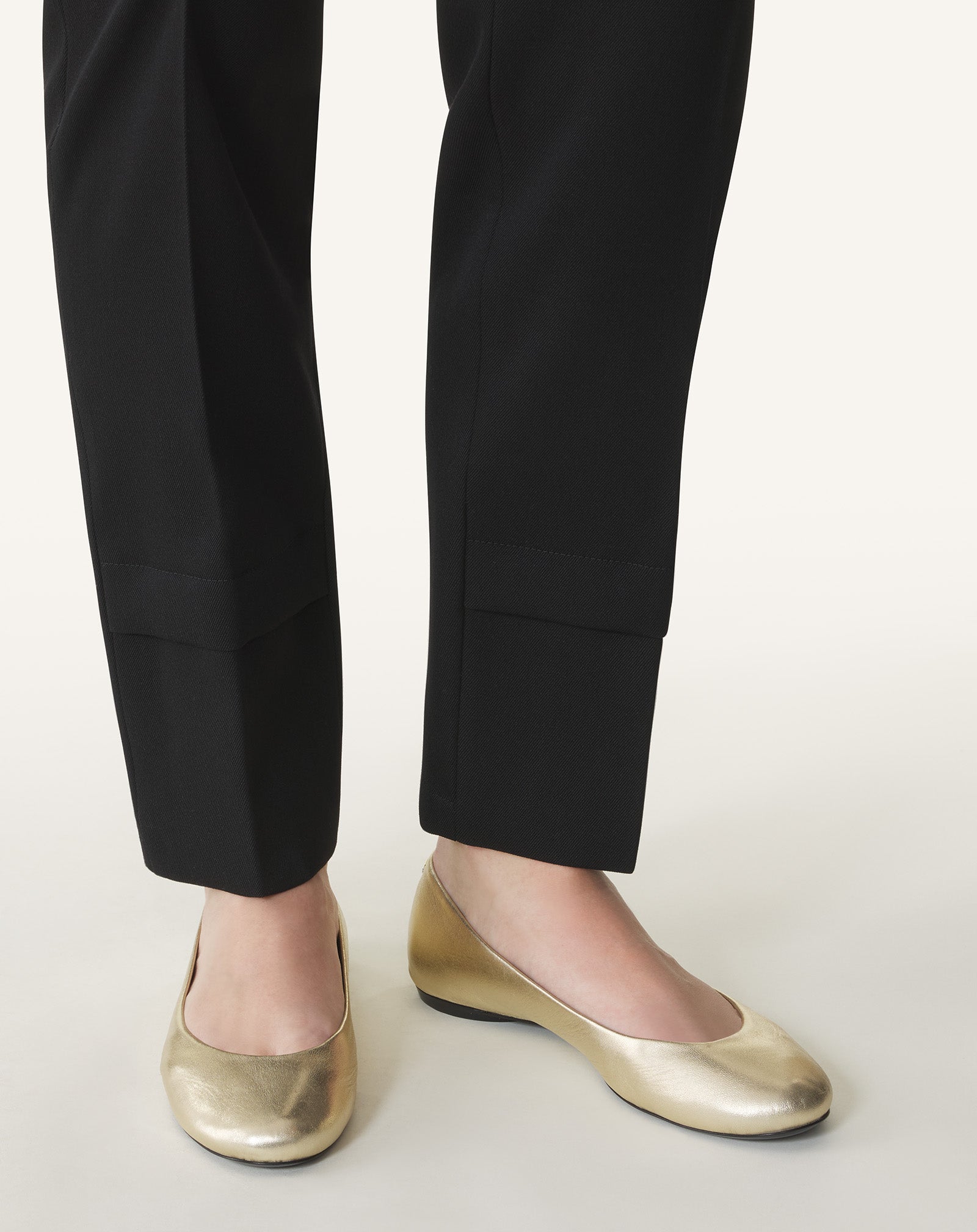 SILVER THE BALLERINA FLAT IN METALLIC LEATHER