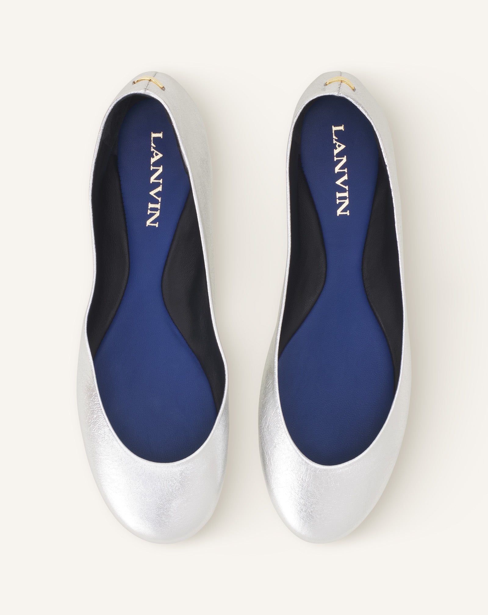 THE BALLERINA FLAT IN METALLIC LEATHER
