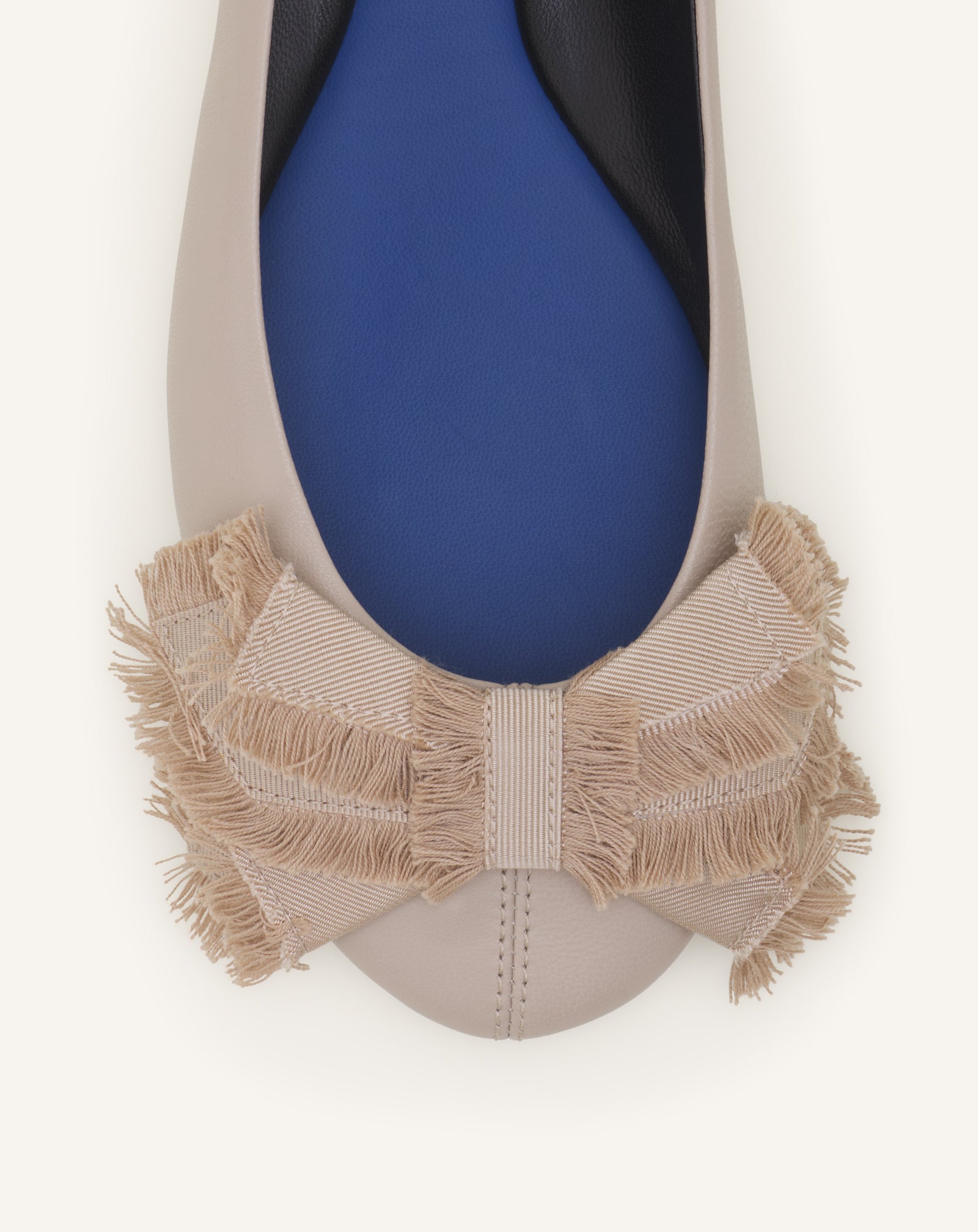 BEIGE THE BOW BALLERINA FLAT