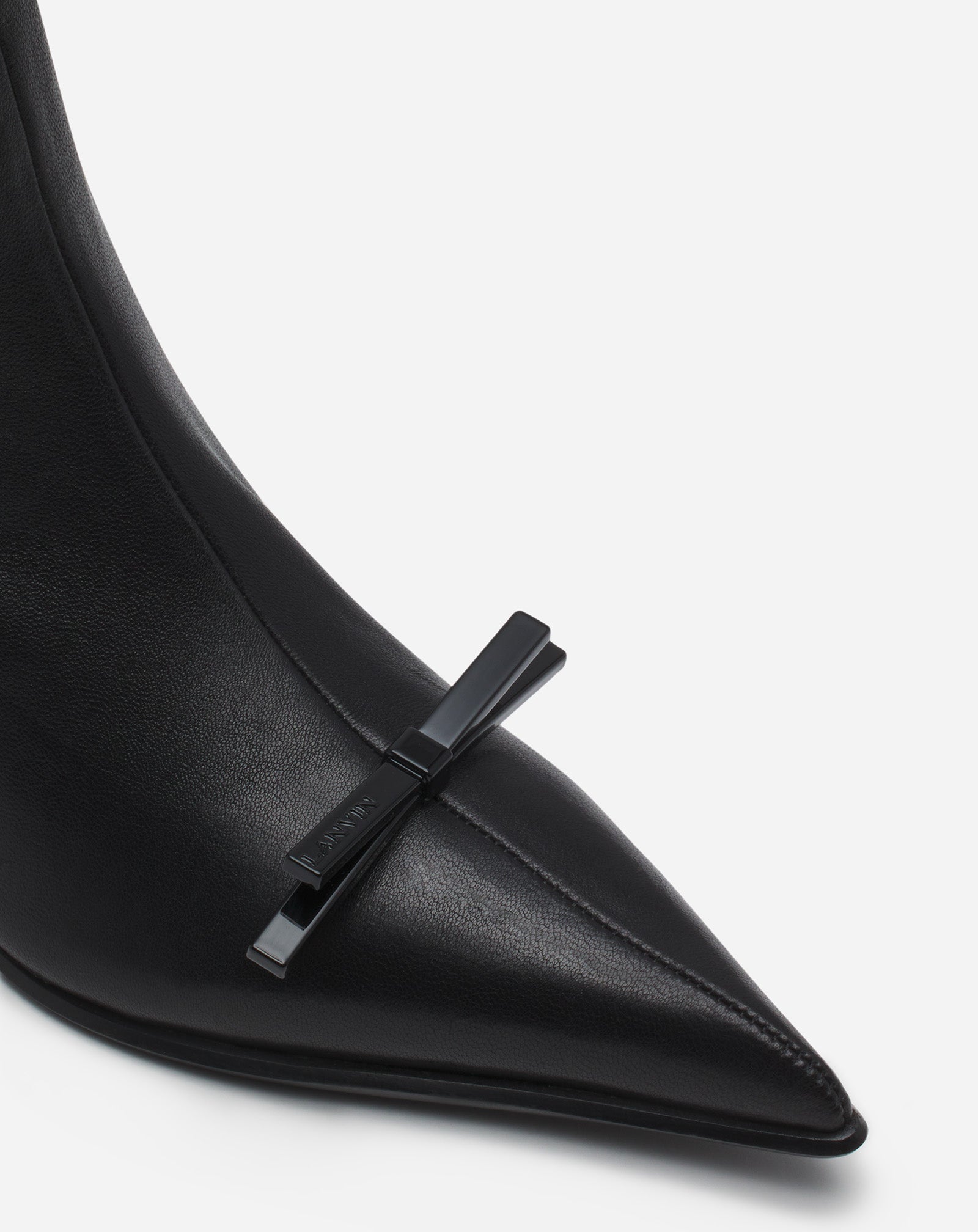 LANVIN BOW ANKLE BOOTS IN LEATHER