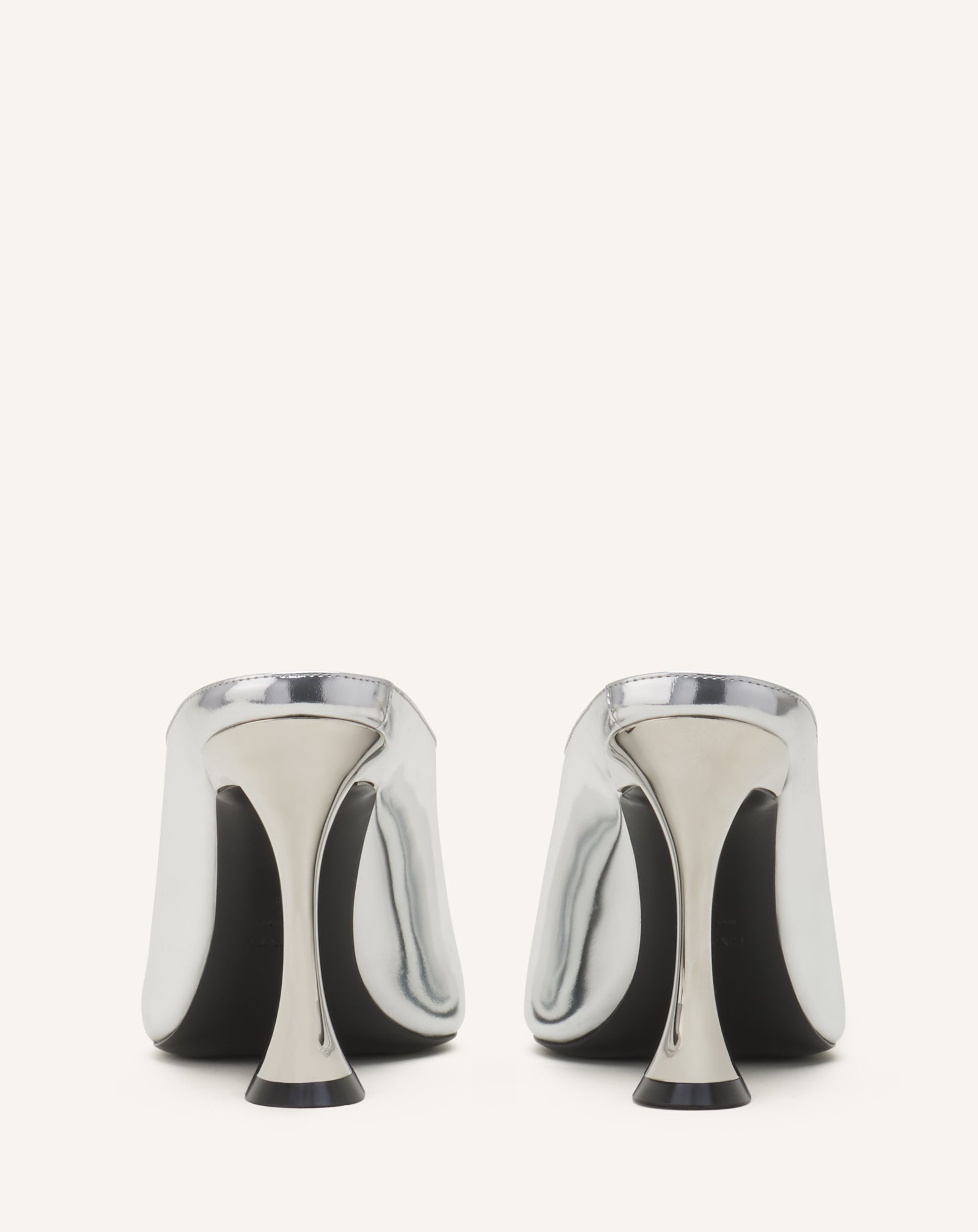 SILVER MIDNIGHT STEP MULE IN METALLIC LEATHER