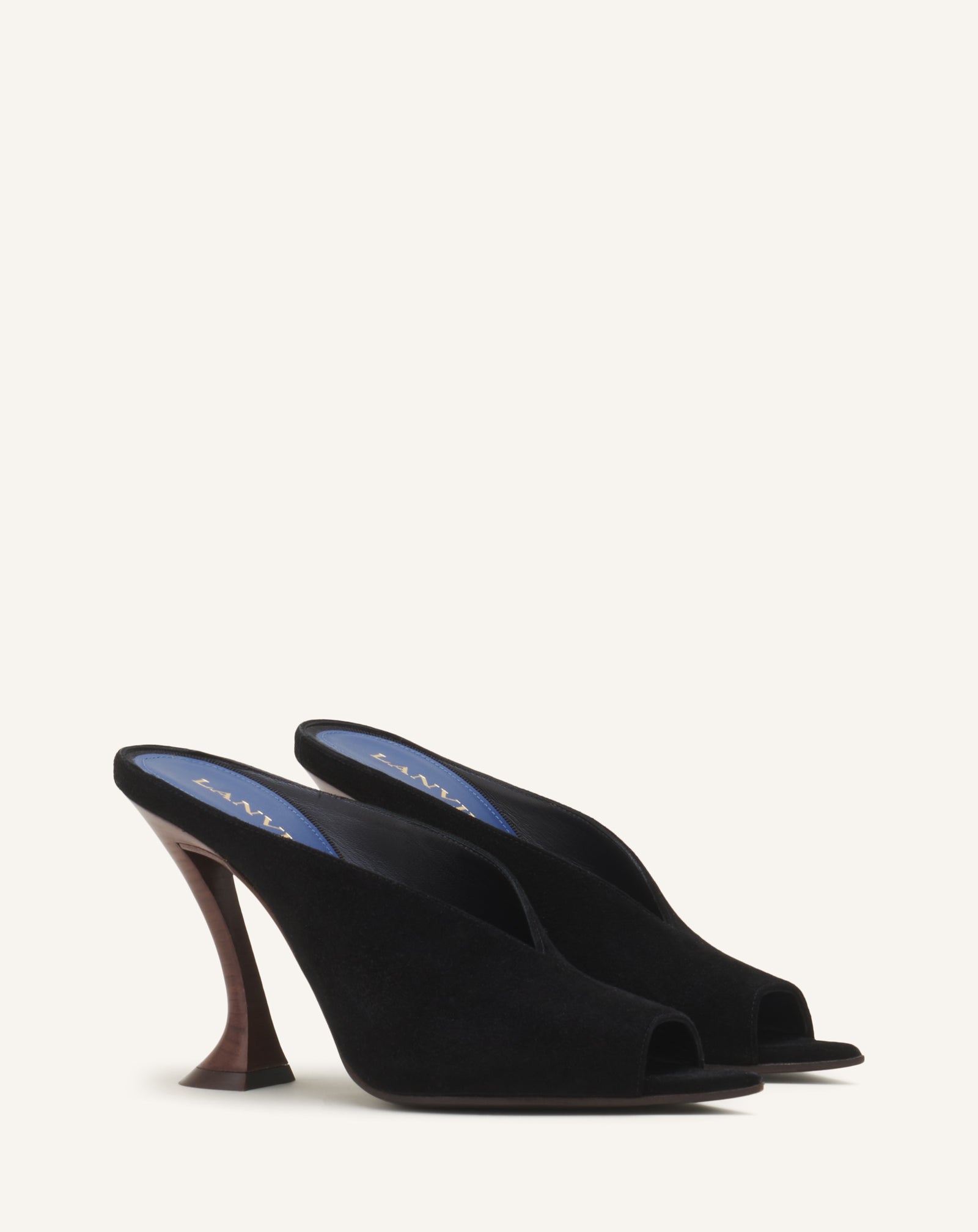 BLACK MIDNIGHT STEP MULE IN SUEDE