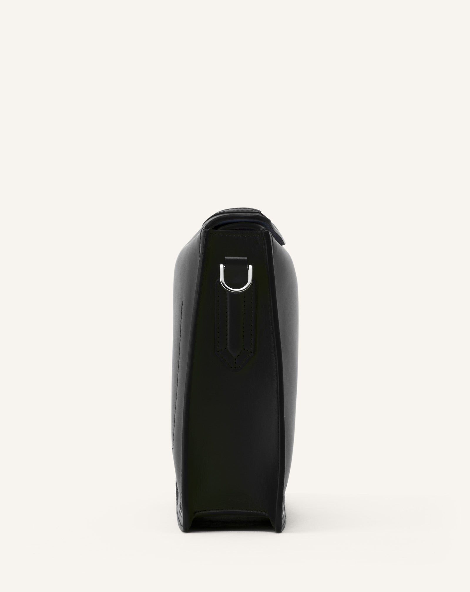 BLACK COMPAGNON CLUTCH BAG IN LEATHER