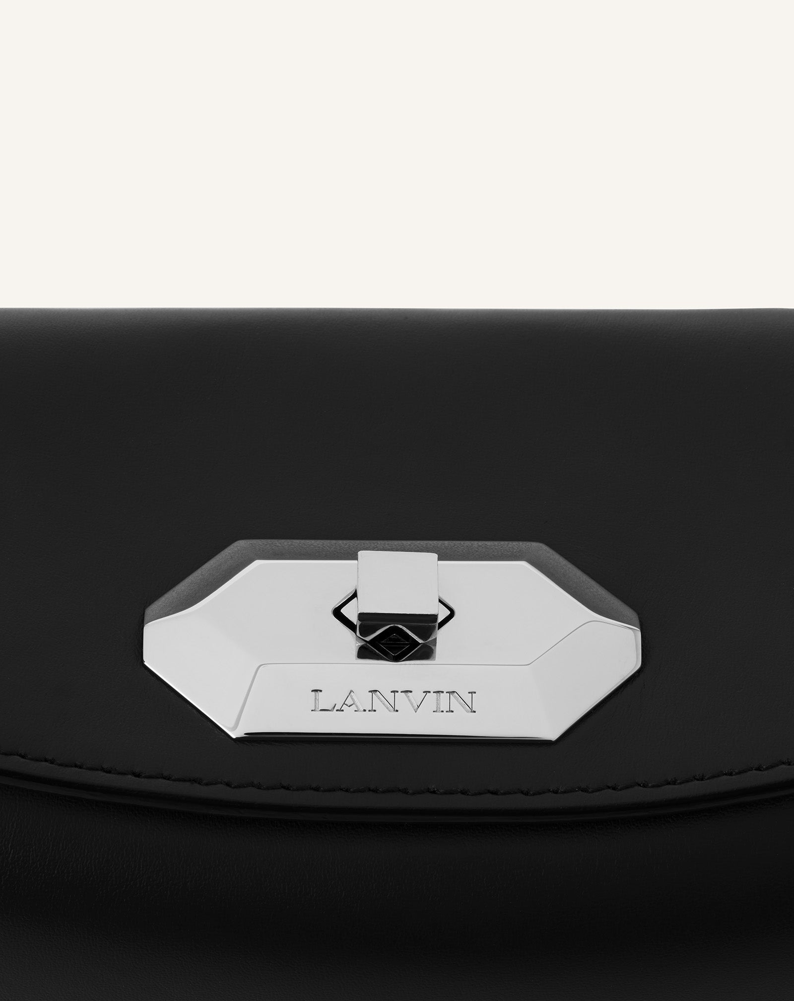 BLACK COMPAGNON CLUTCH BAG IN LEATHER