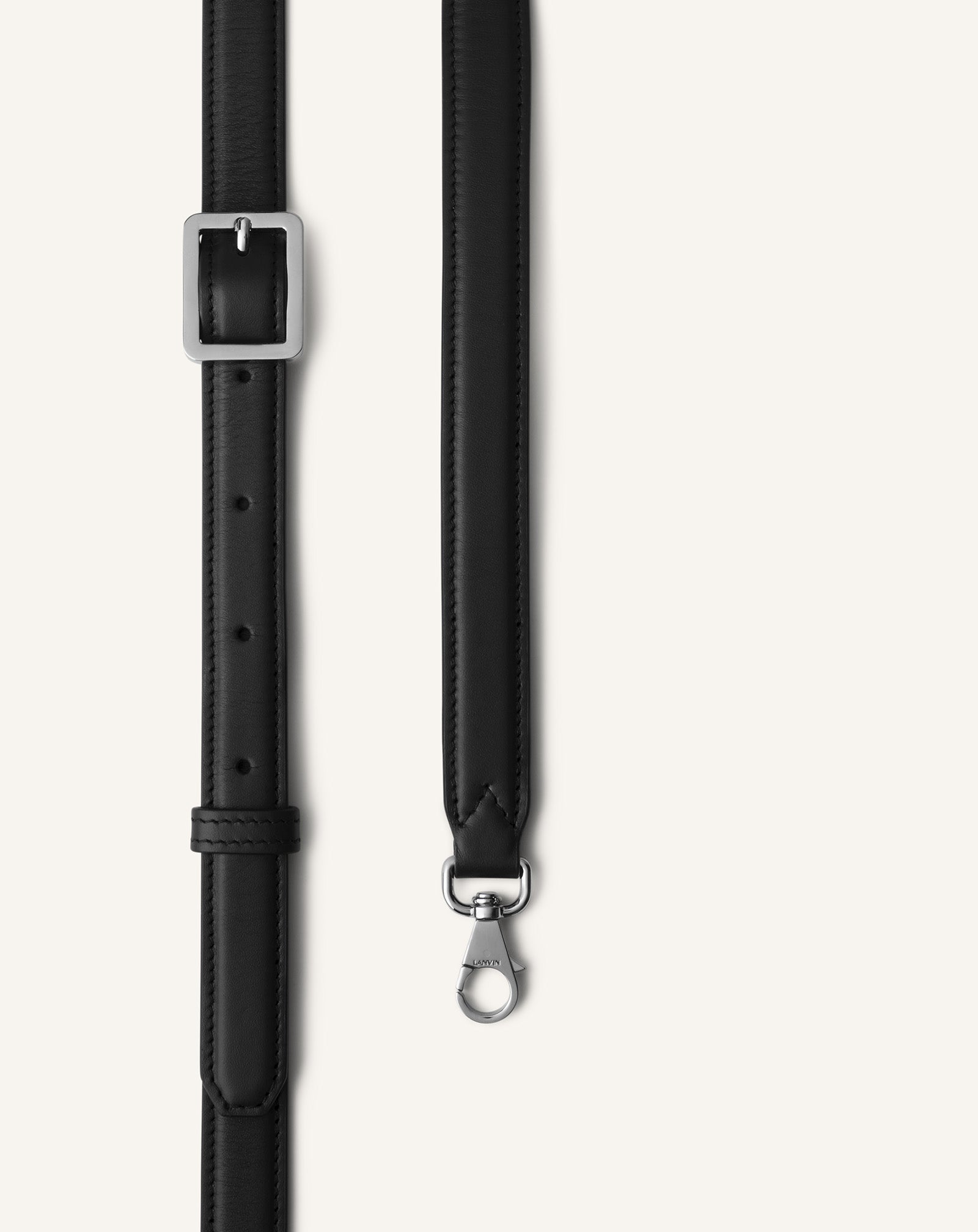 BLACK COMPAGNON CLUTCH BAG IN LEATHER