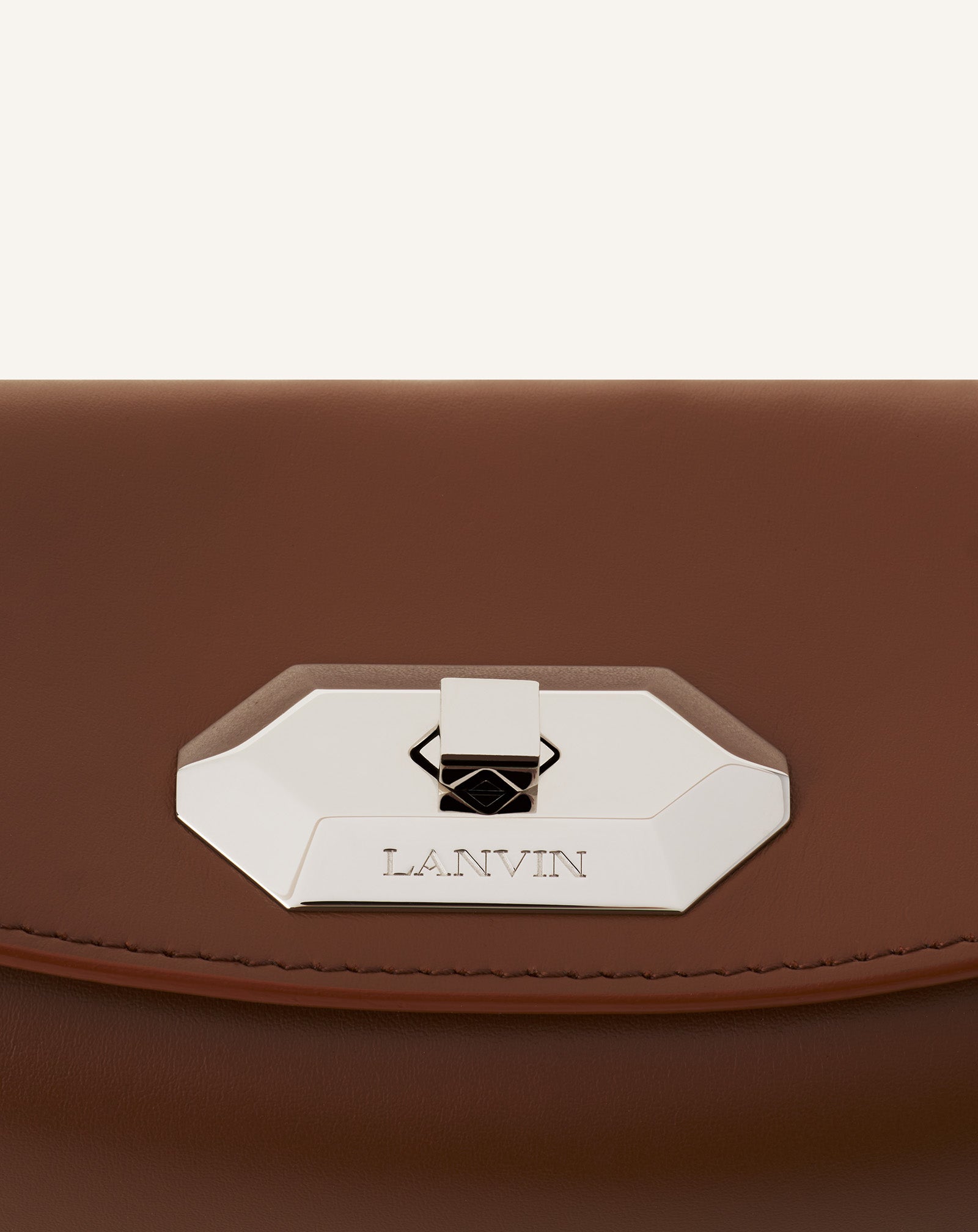 BROWN COMPAGNON CLUTCH BAG IN LEATHER