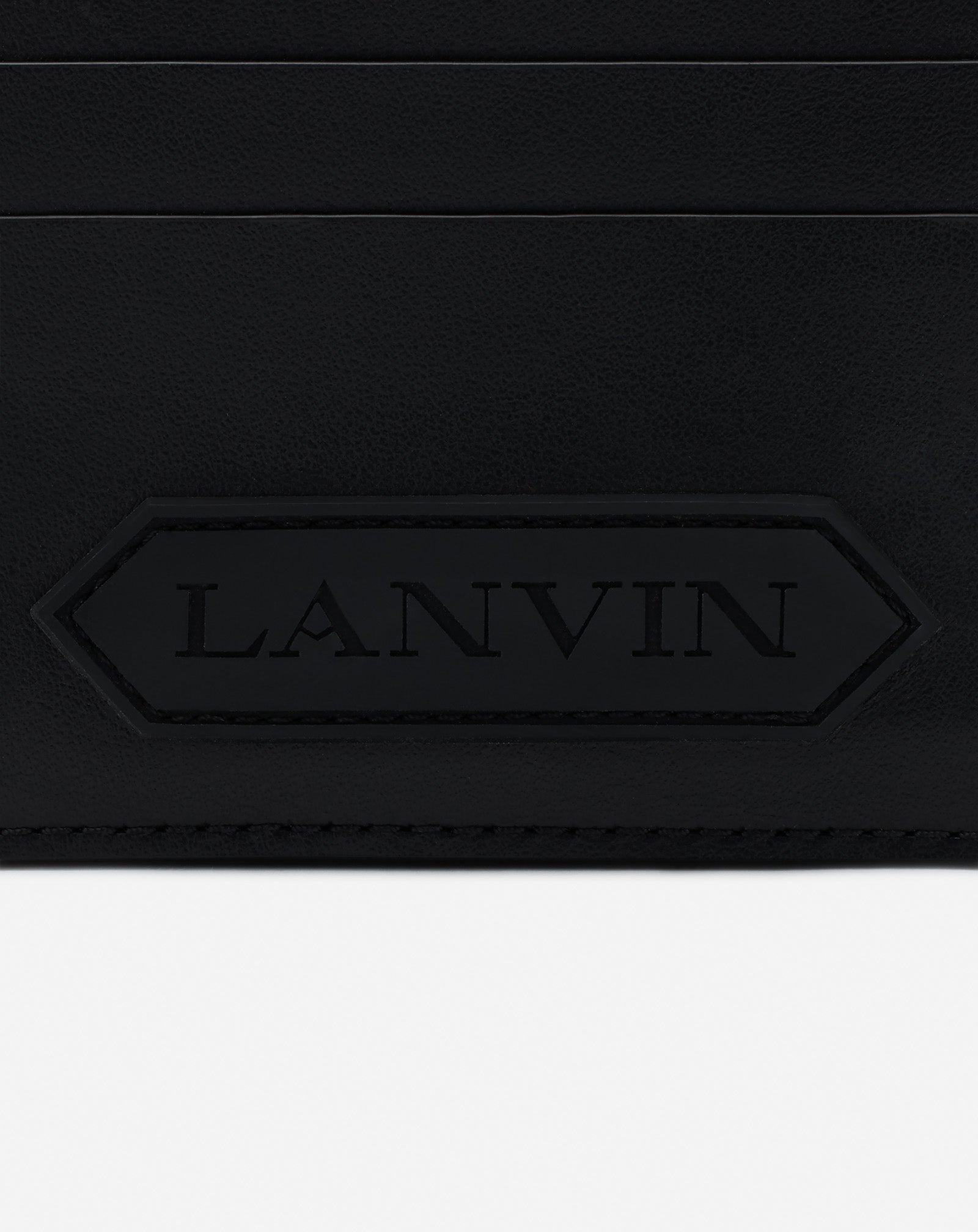 BLACK LANVIN SIGNATURE LEATHER CARDHOLDER