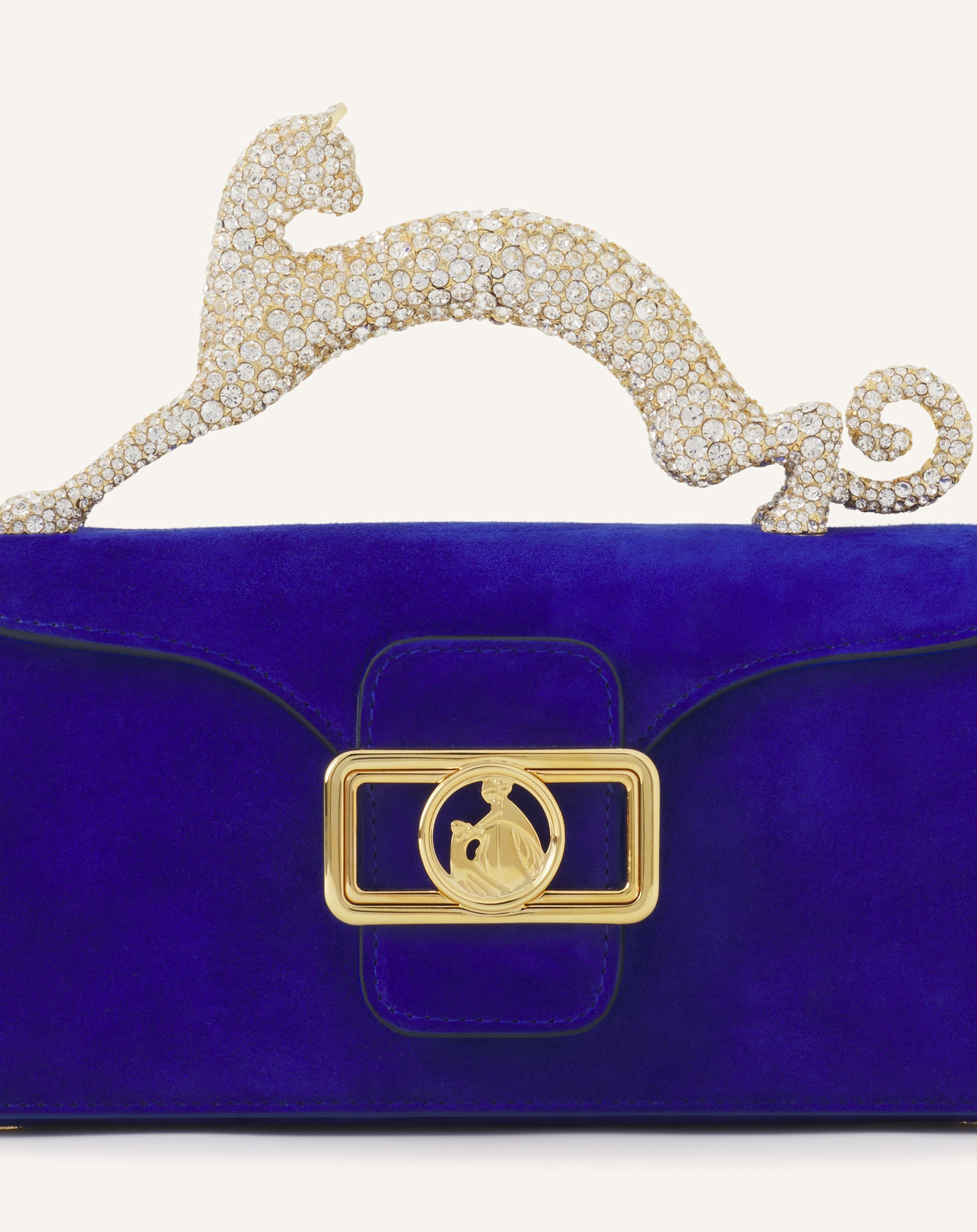 BLUE NANO PENCIL CAT LEATHER BAG