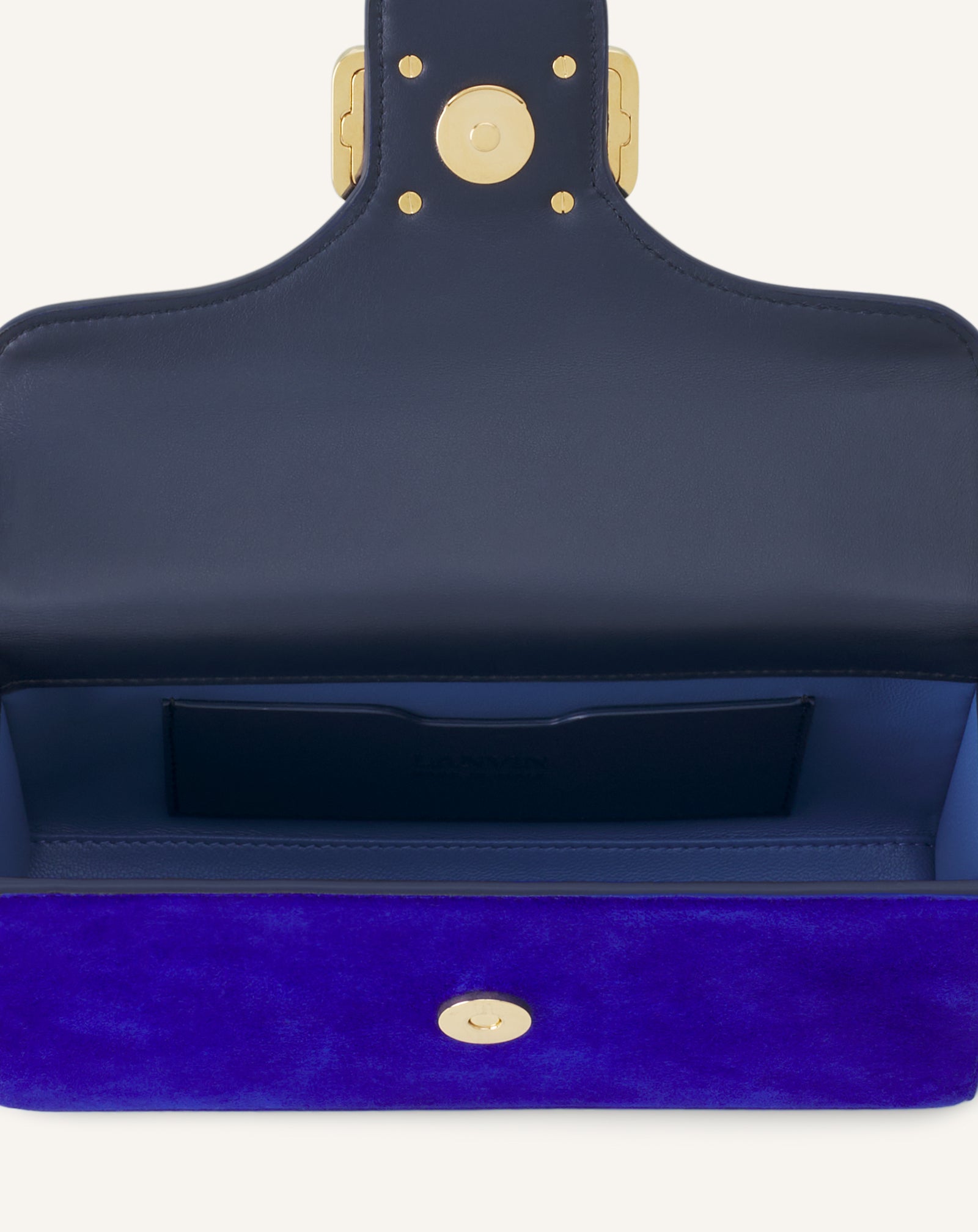 BLUE NANO PENCIL CAT LEATHER BAG