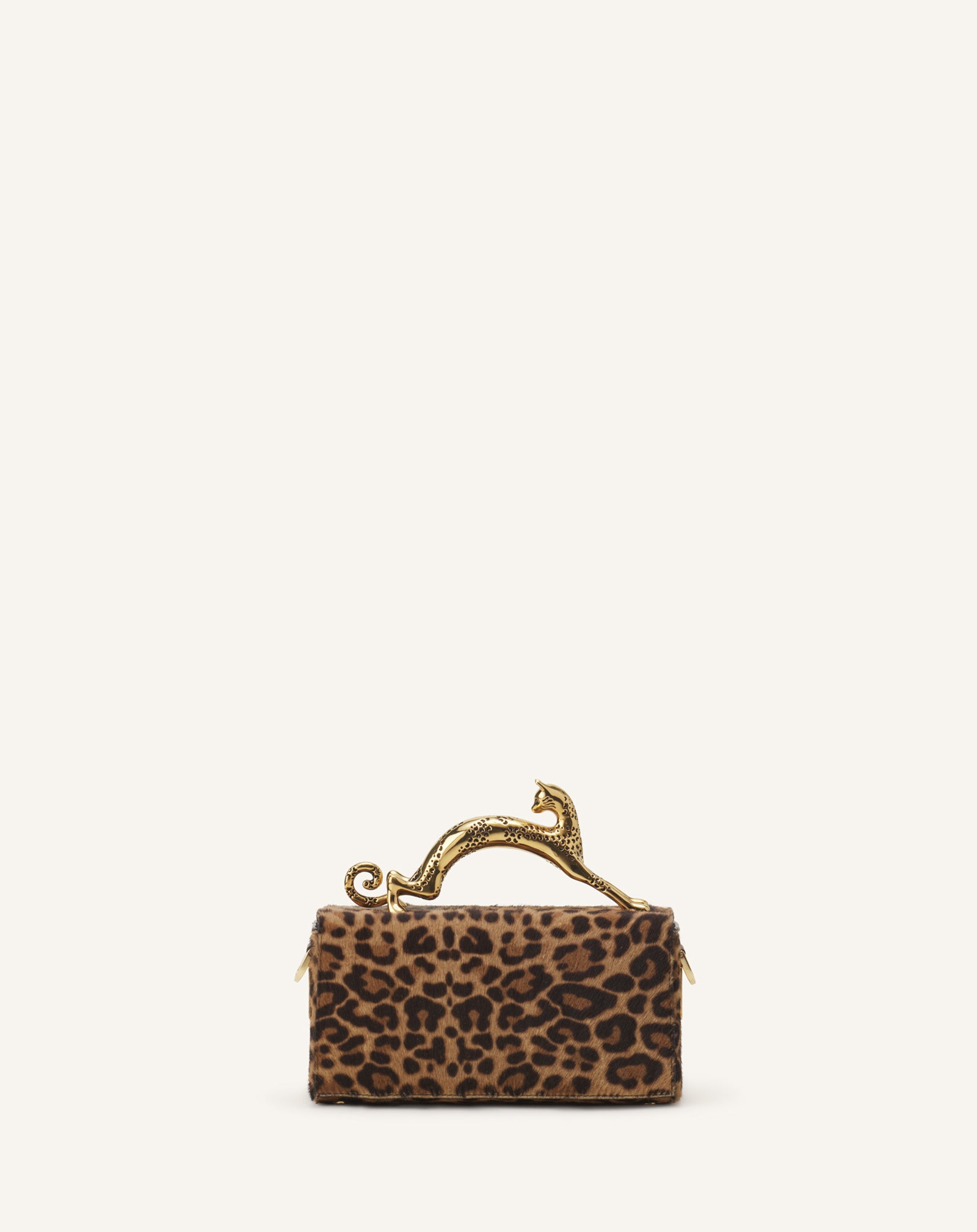 BEIGE PENCIL CAT NANO BAG IN LEOPARD PRINT