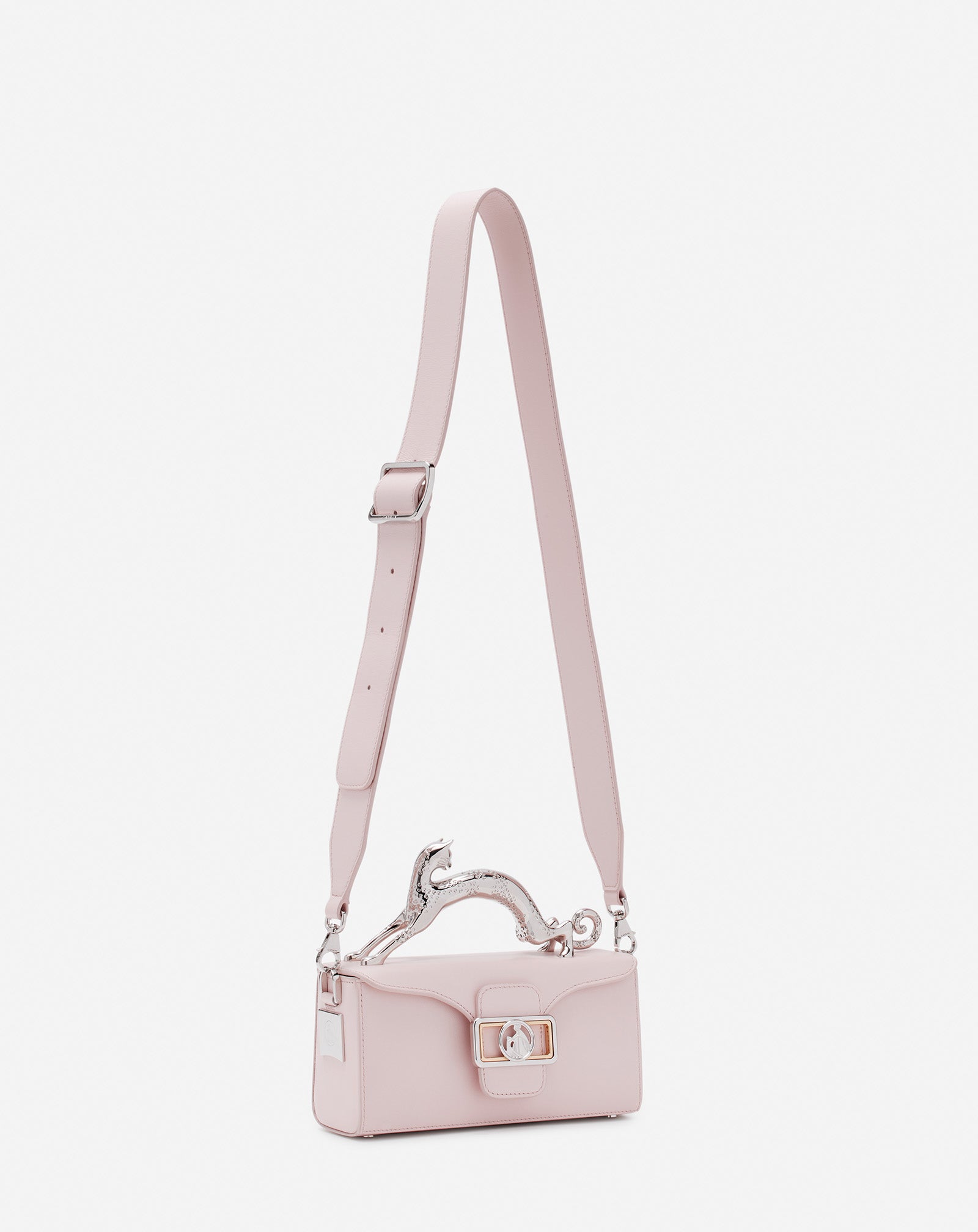 PINK LEATHER NANO PENCIL CAT BAG