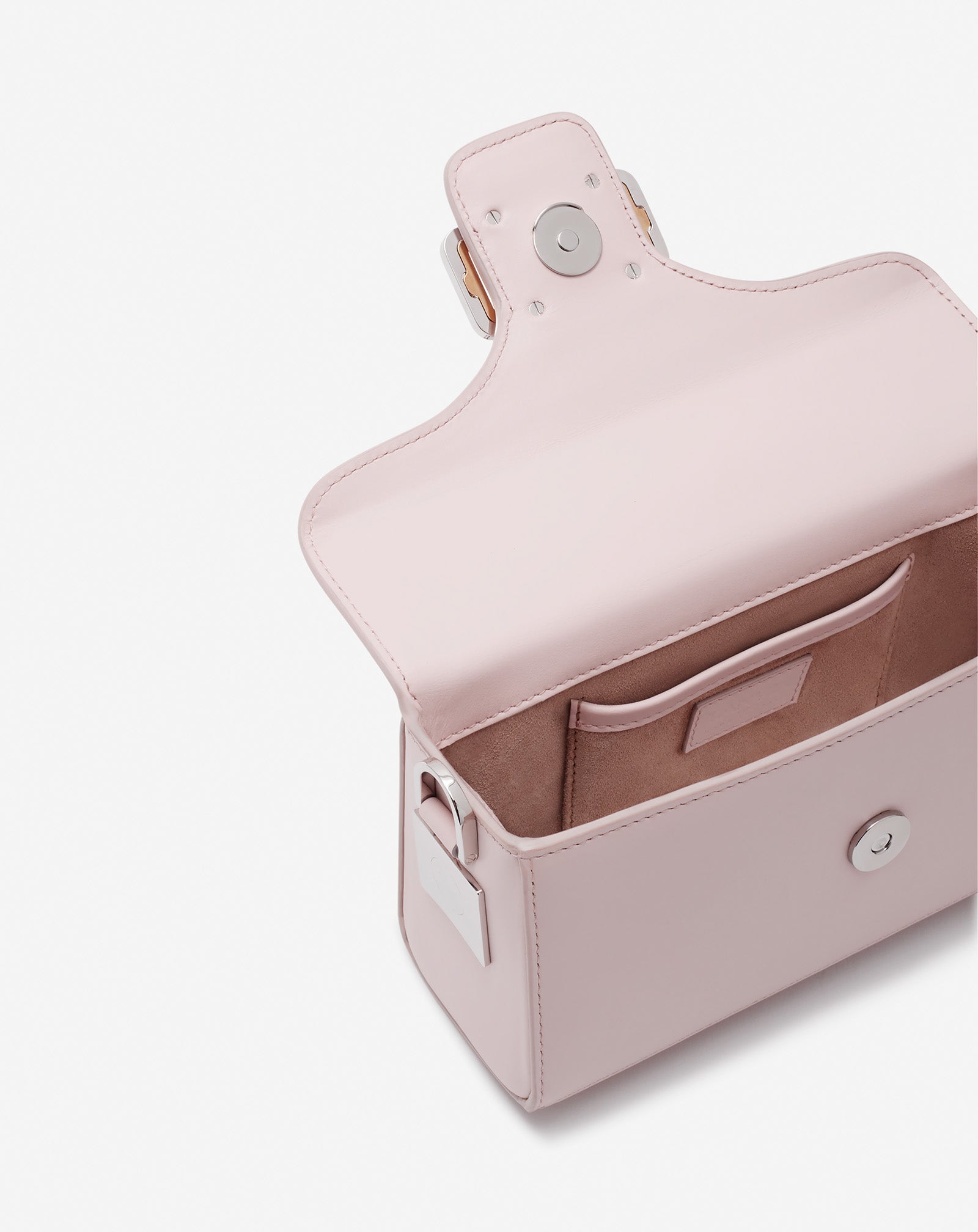 PINK LEATHER NANO PENCIL CAT BAG