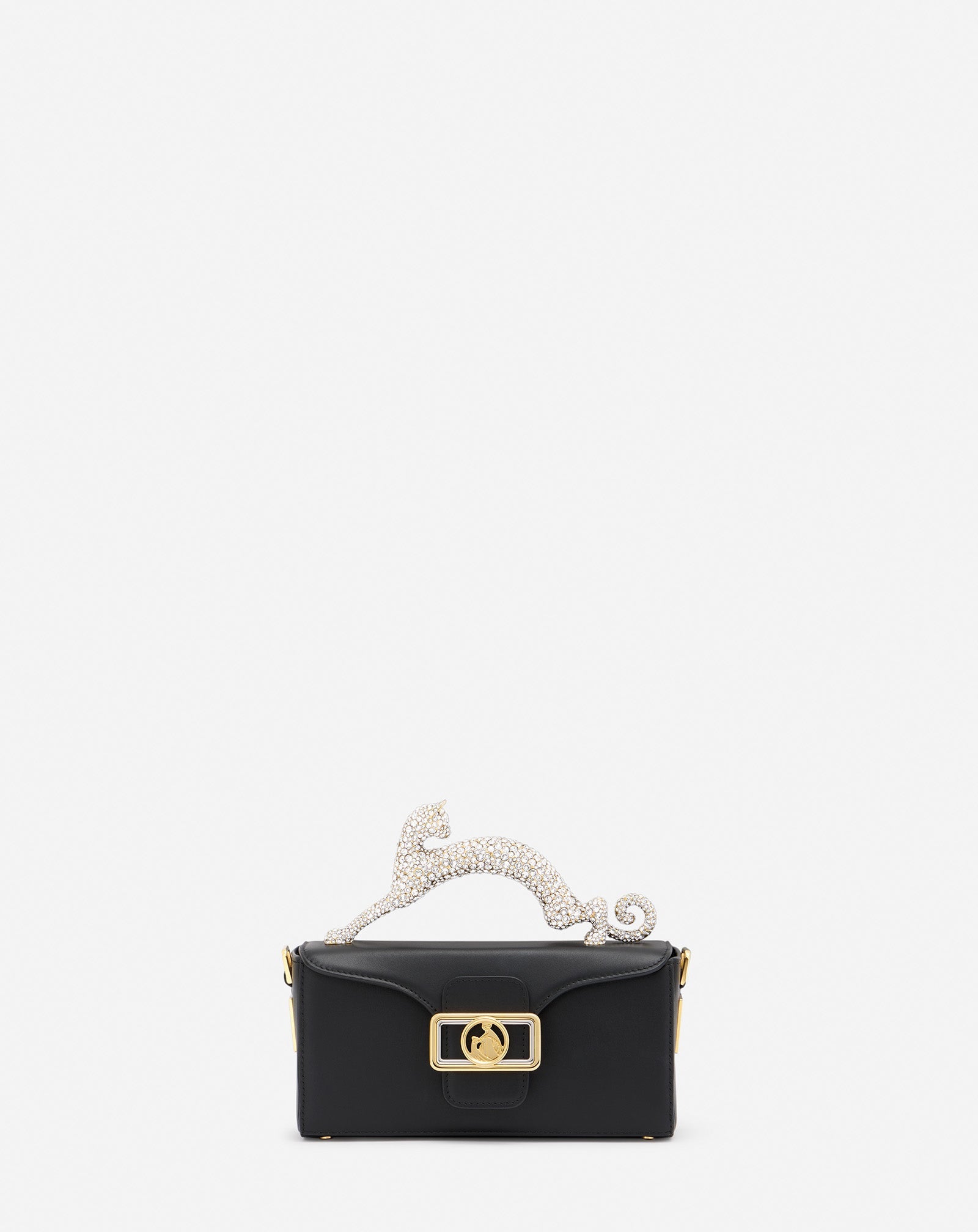 NANO PENCIL CAT BAG IN LEATHER AND RHINESTONE LW-BGBRS3-TOPS-E2310U