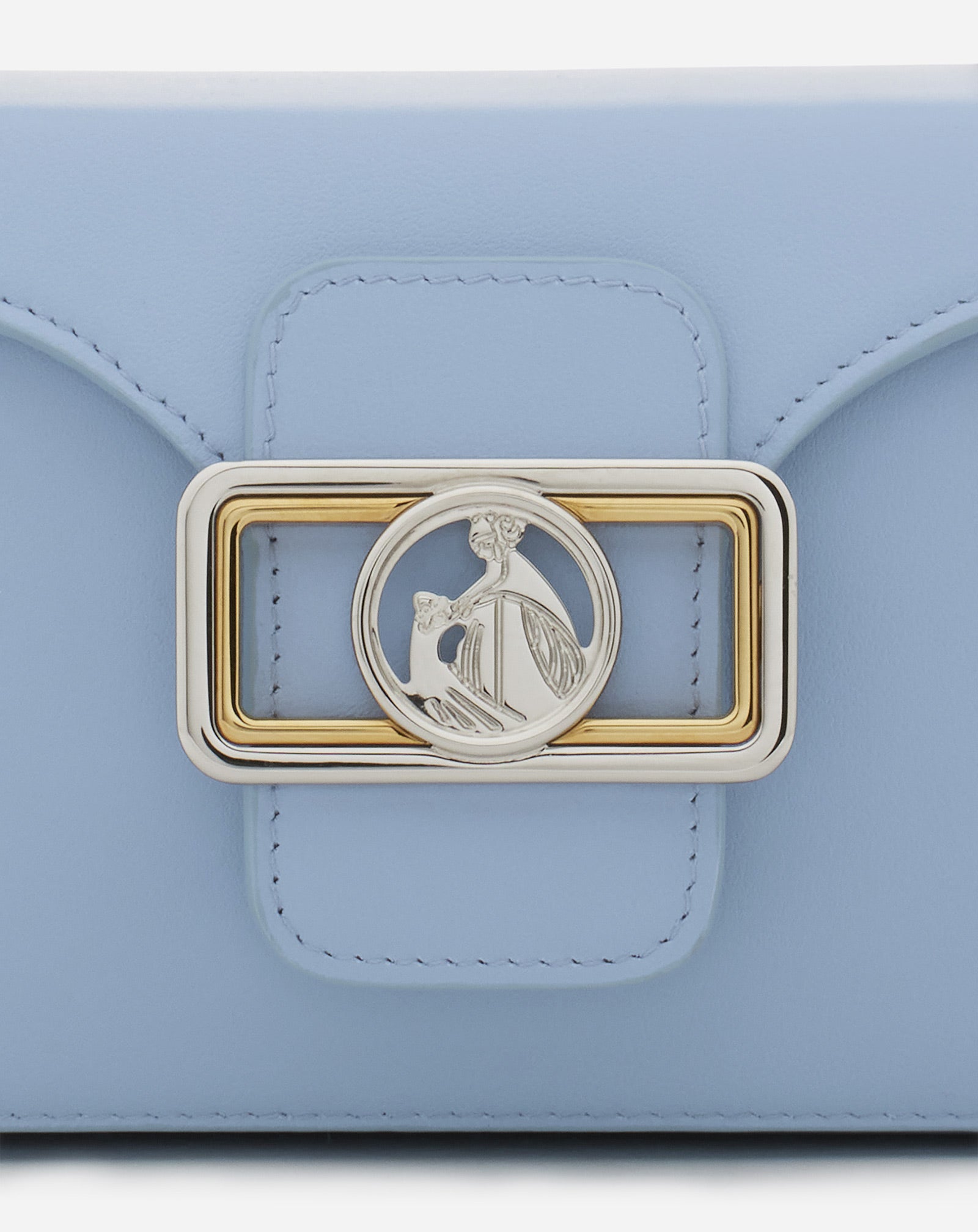 BLUE NANO PENCIL CAT BAG IN LEATHER AND RHINESTONE