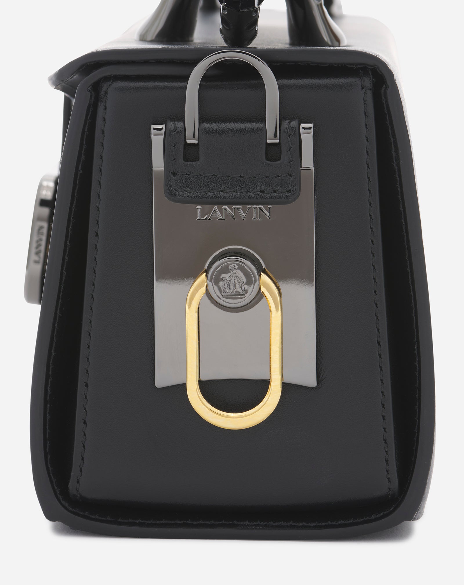 BLACK PENCIL CAT BAG IN LEATHER