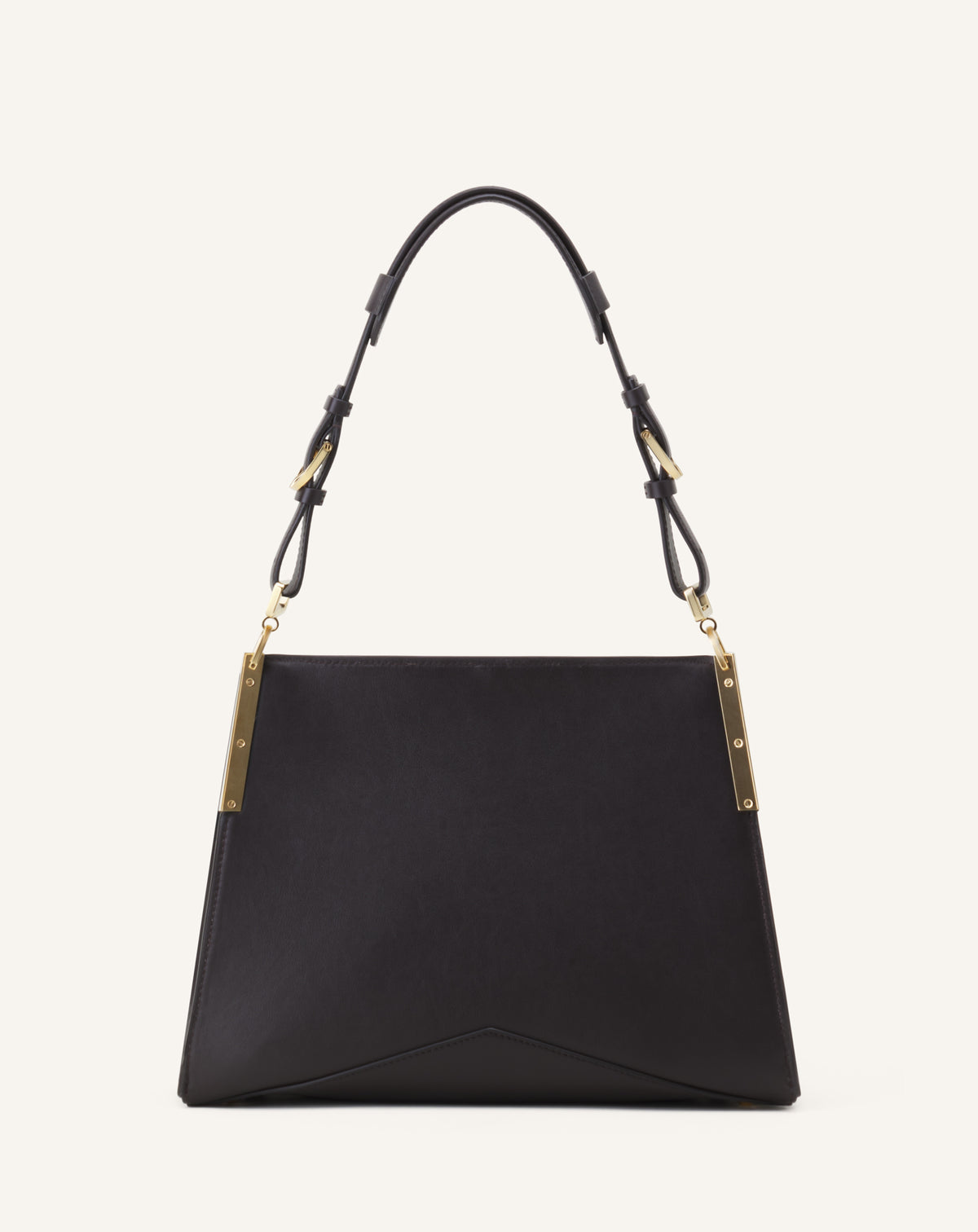 BROWN TOP HANDLE BAG IN LEATHER
