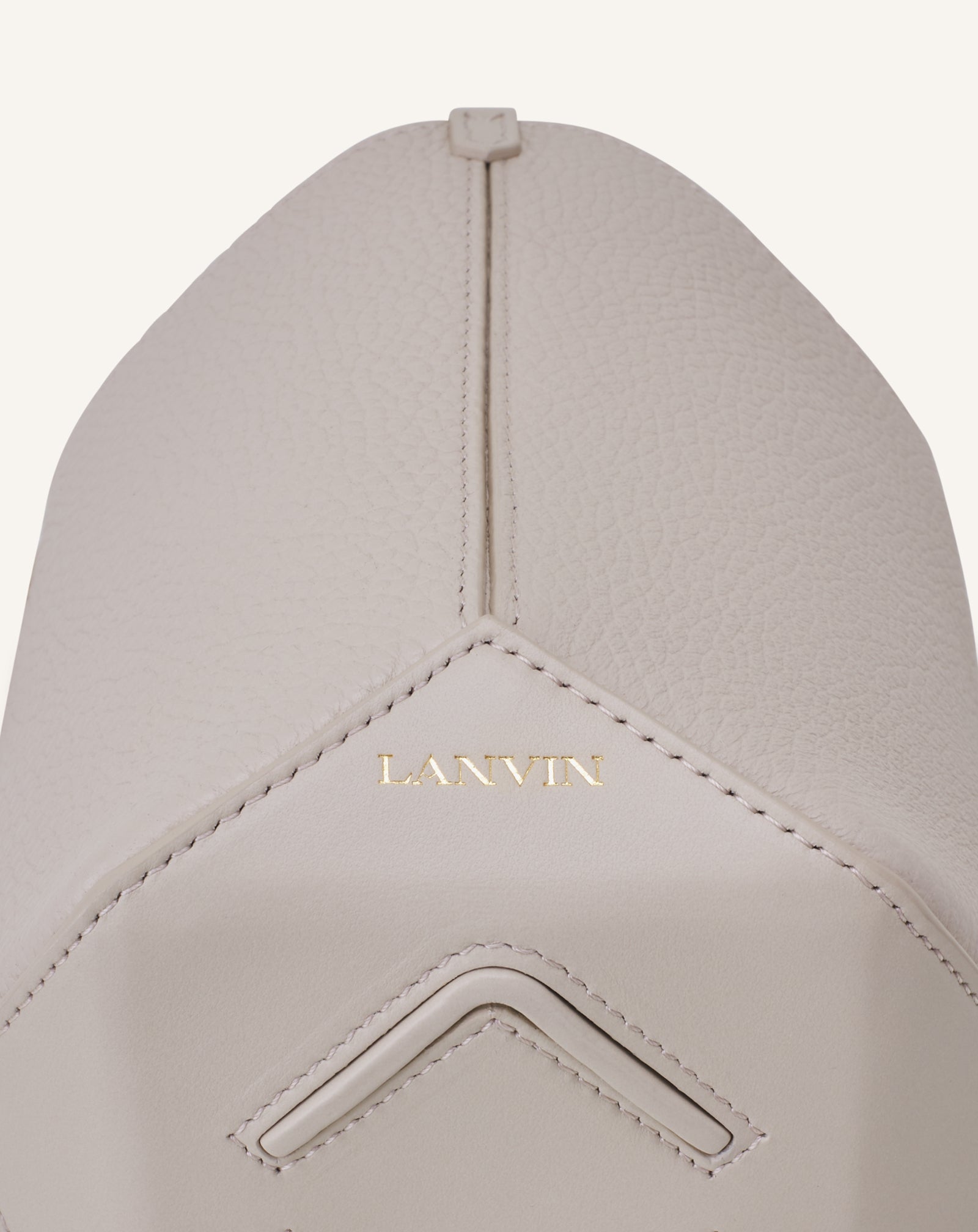 WHITE CATCH BY LANVIN NANO BUCKET BAG IN LEATHER