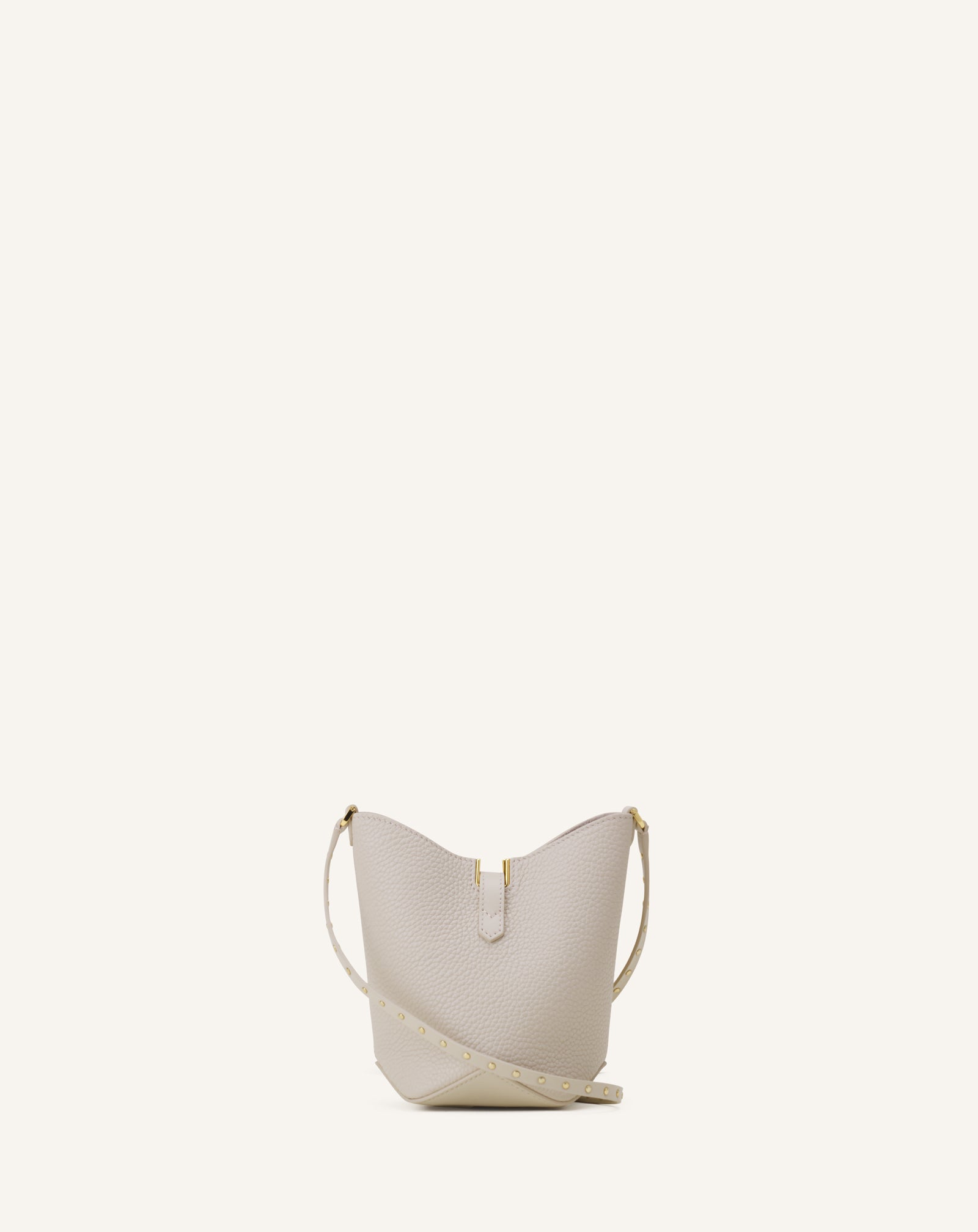 WHITE CATCH BY LANVIN NANO BUCKET BAG IN LEATHER