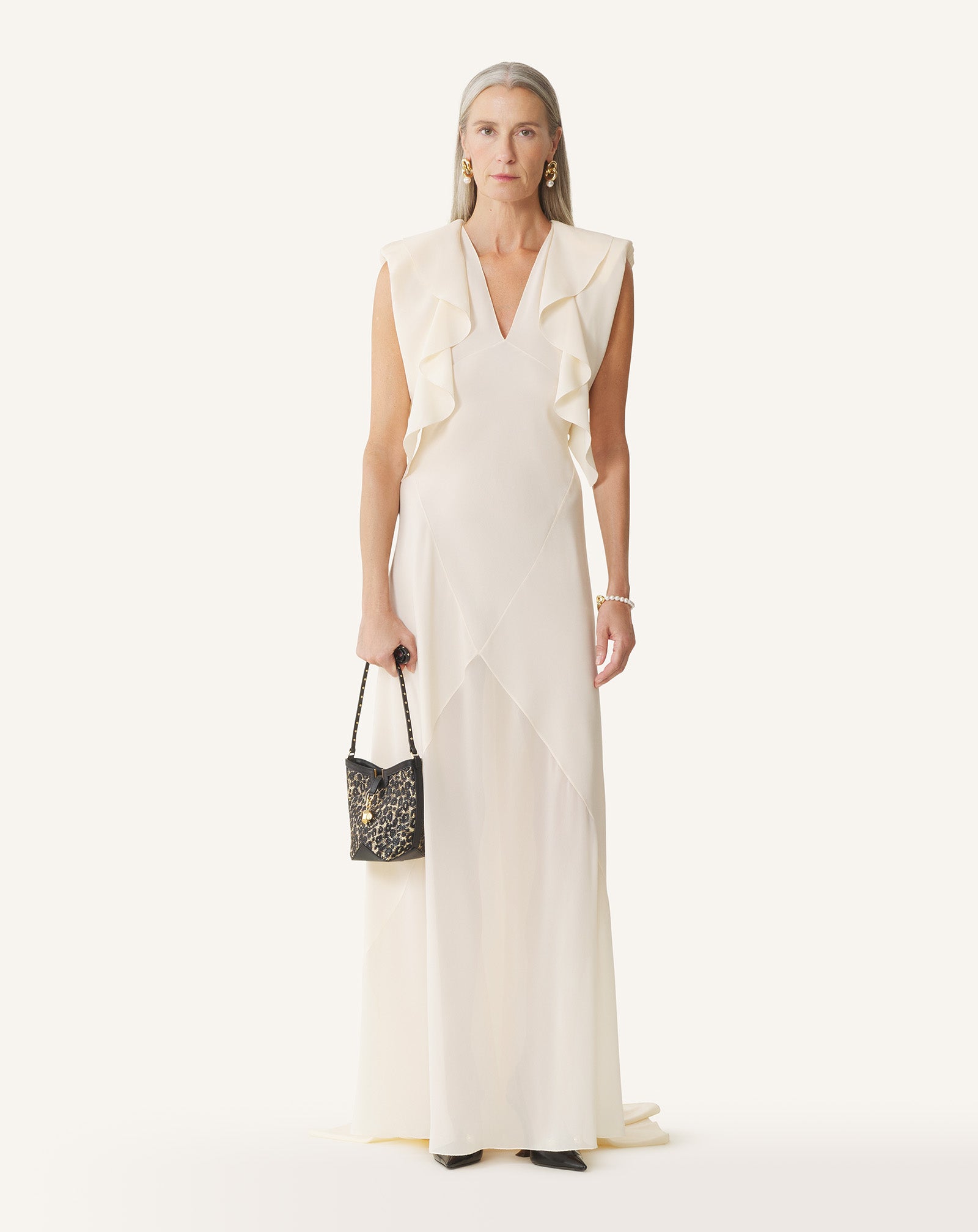 BEIGE CATCH BY LANVIN NANO BUCKET BAG IN RAFFIA