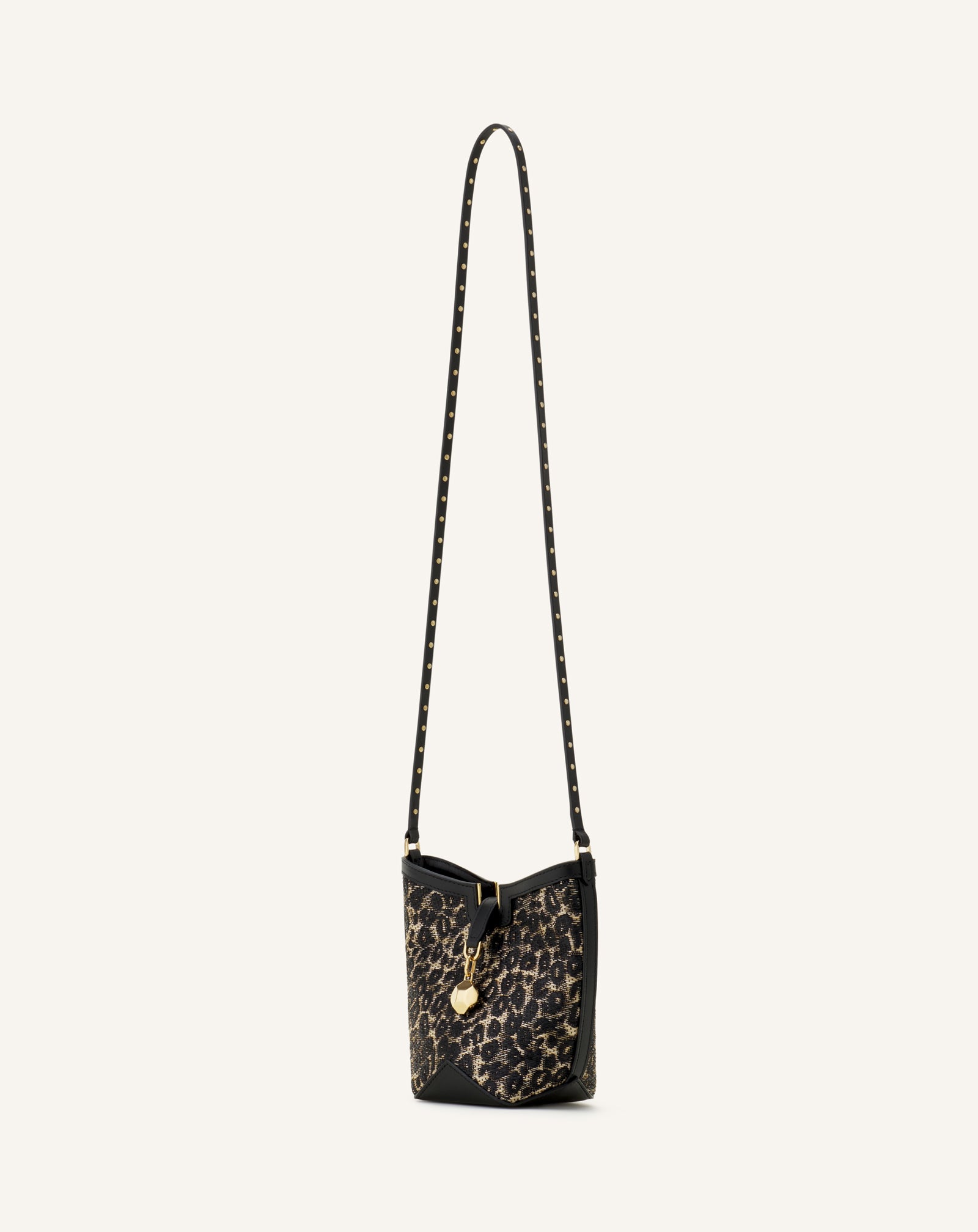 BEIGE CATCH BY LANVIN NANO BUCKET BAG IN RAFFIA