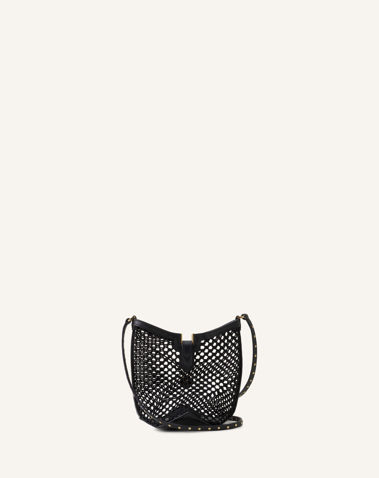 WHITE CATCH BY LANVIN NANO BUCKET BAG IN MESH