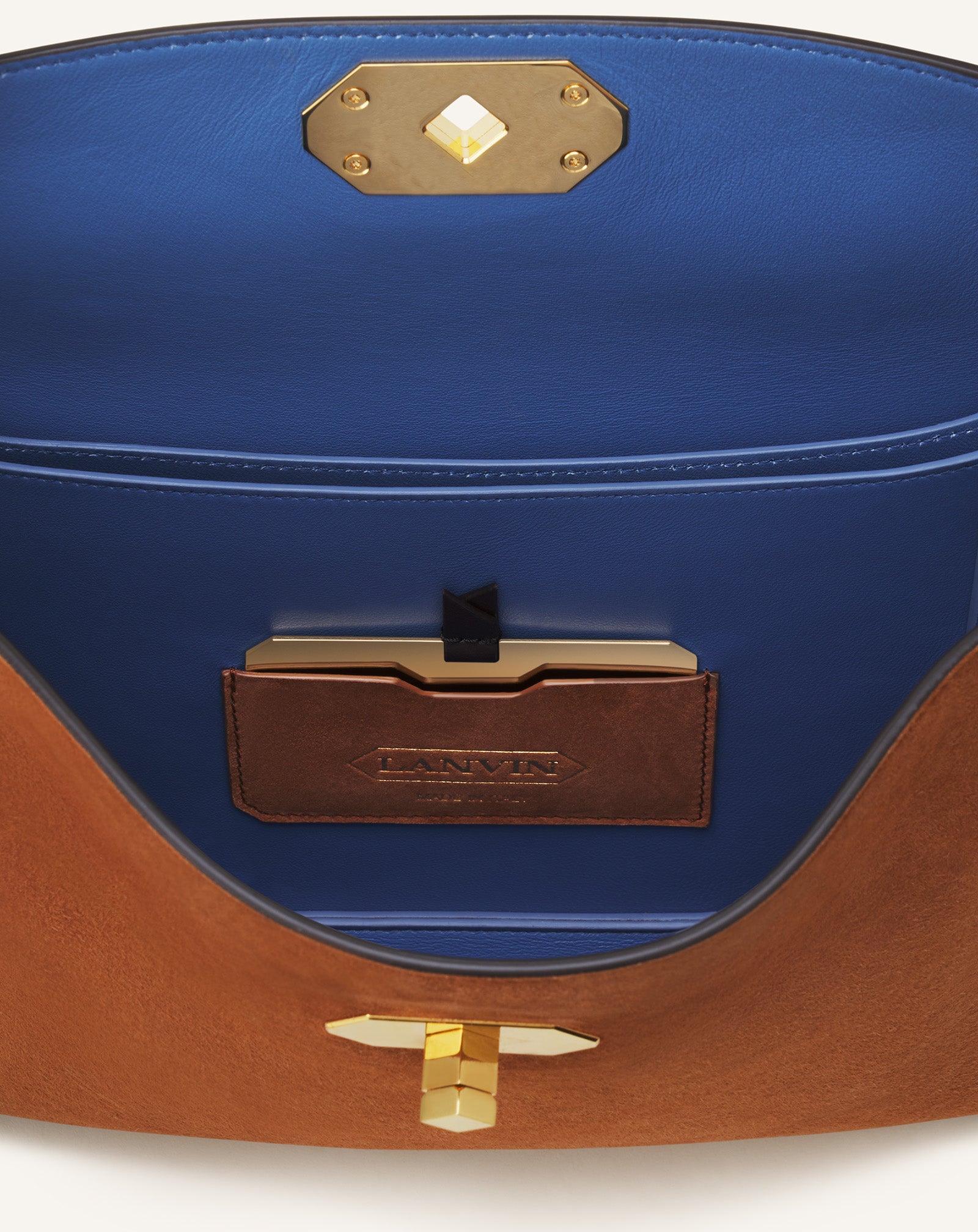 ASYMMETRICAL SUEDE COMPAGNON BAG
