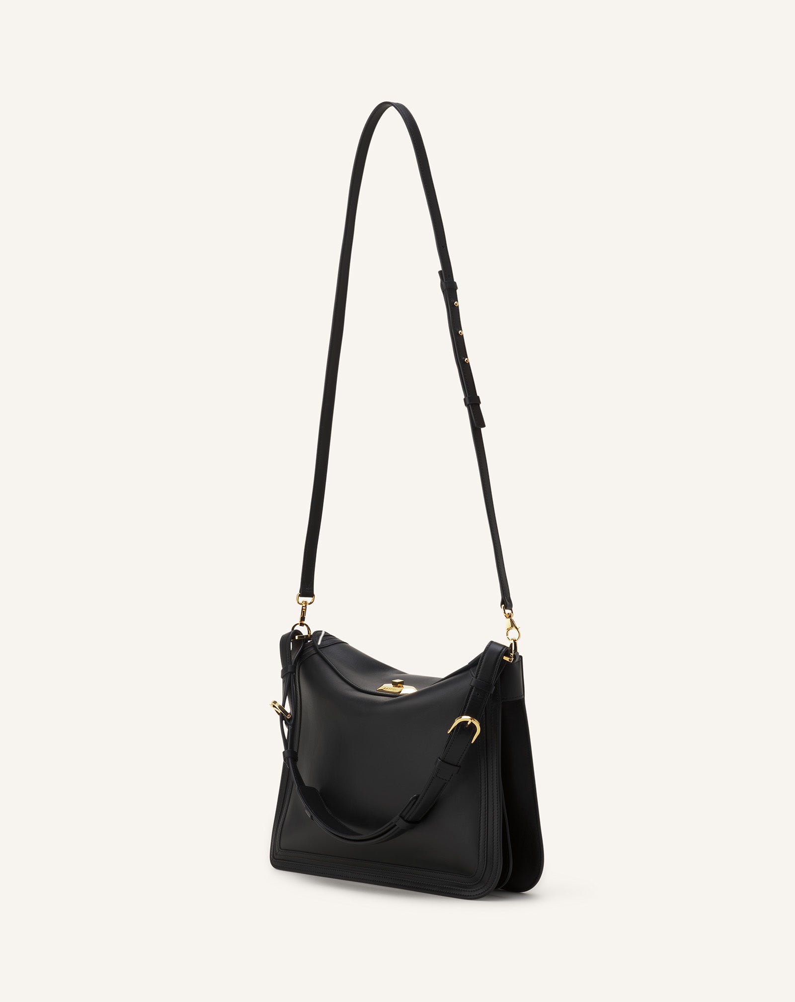 BLACK COMPAGNON BAG IN LEATHER