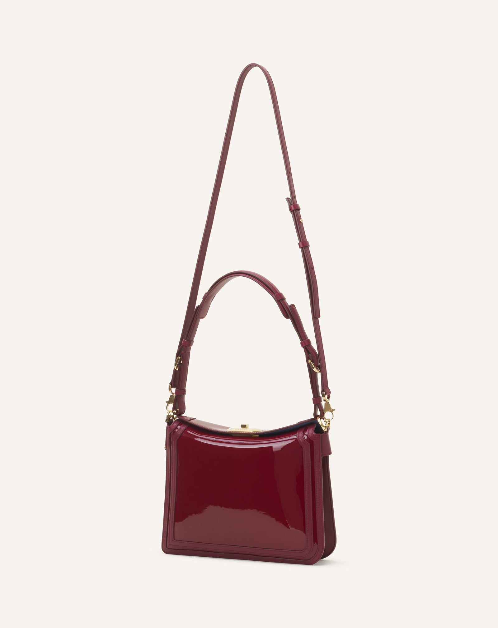 RED COMPAGNON 20 BAG IN PATENT LEATHER