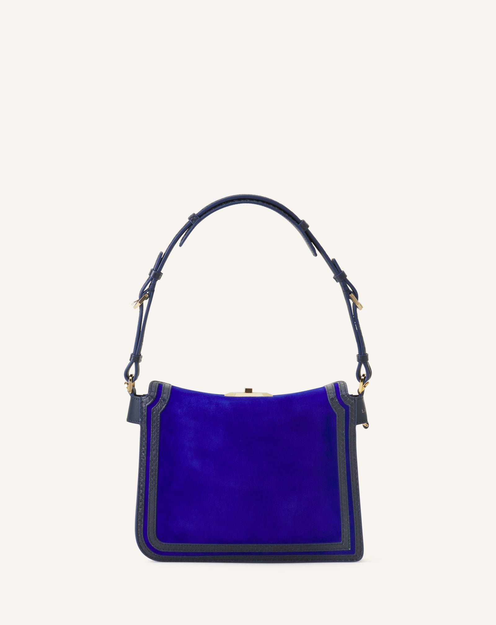 BLUE COMPAGNON SMALL ASYMMETRICAL BAG IN PYTHON FINISHING