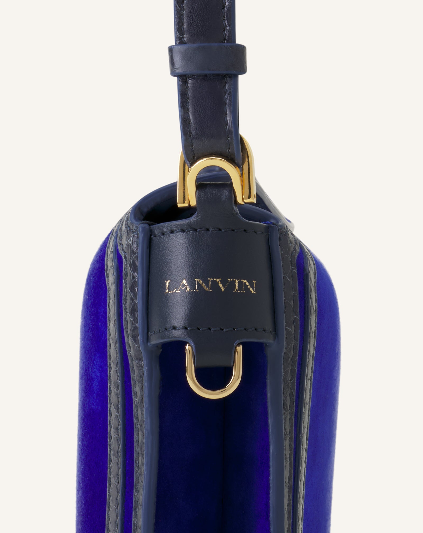 BLUE COMPAGNON SMALL ASYMMETRICAL BAG IN PYTHON FINISHING