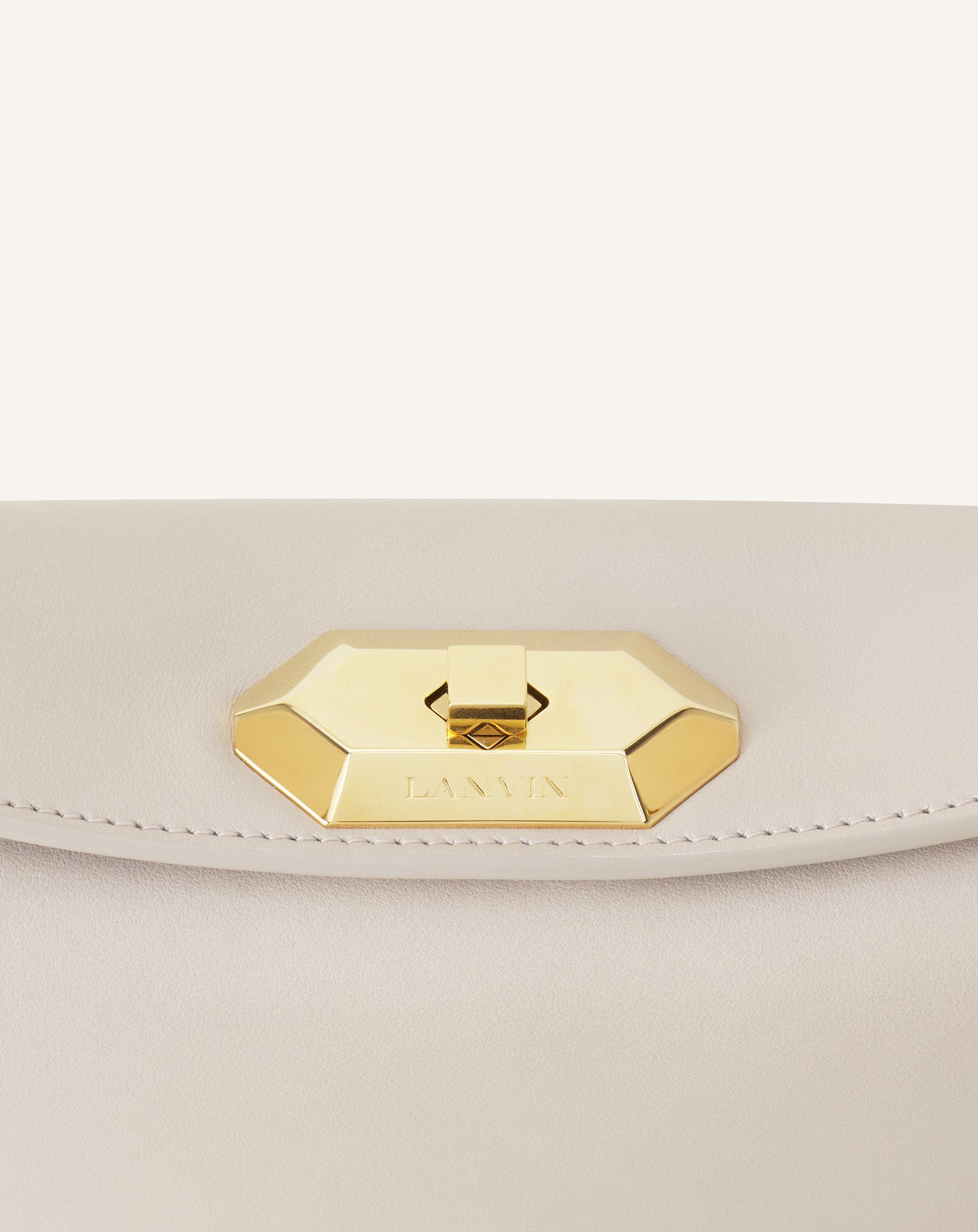 WHITE COMPAGNON SMALL ASYMMETRICAL BAG IN LEATHER